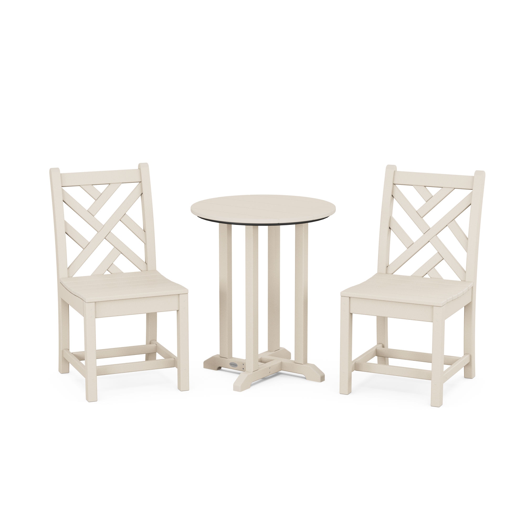  Chippendale Side Chair 3-Piece Round Dining Set 