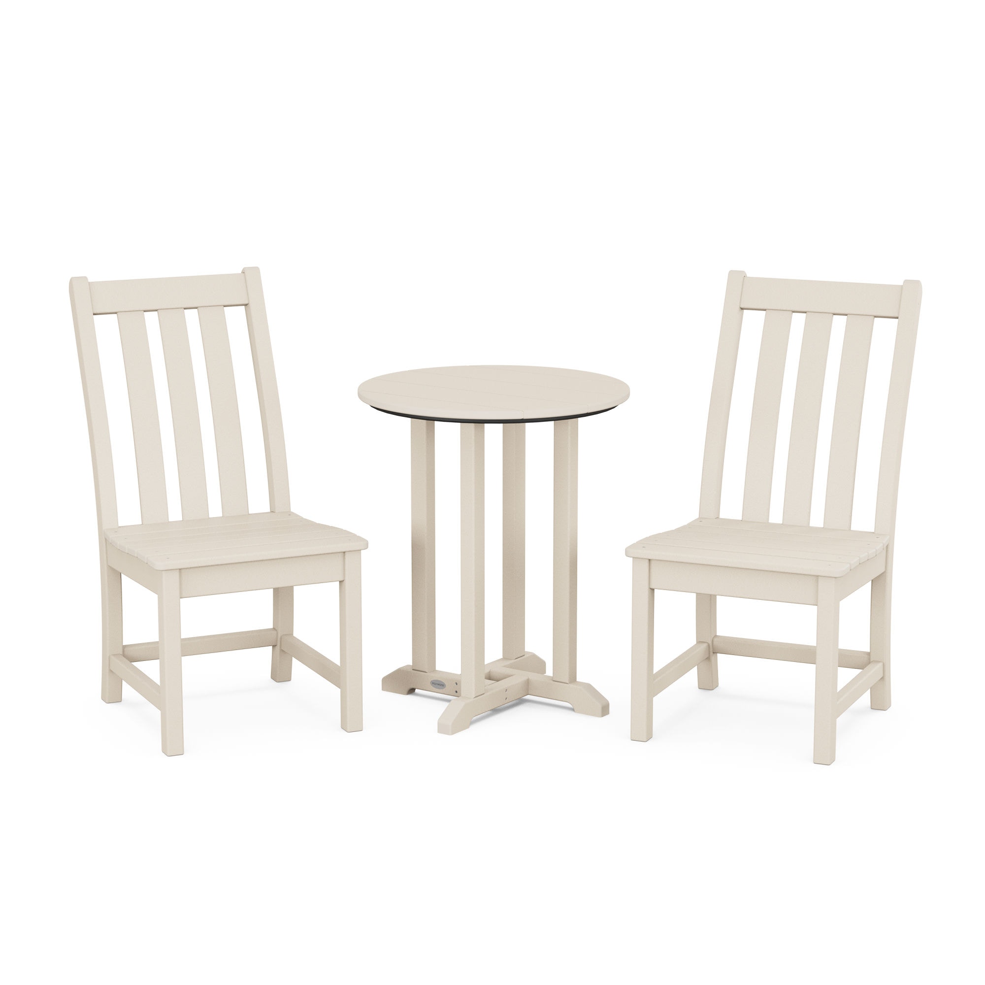  Vineyard Side Chair 3-Piece Round Dining Set 