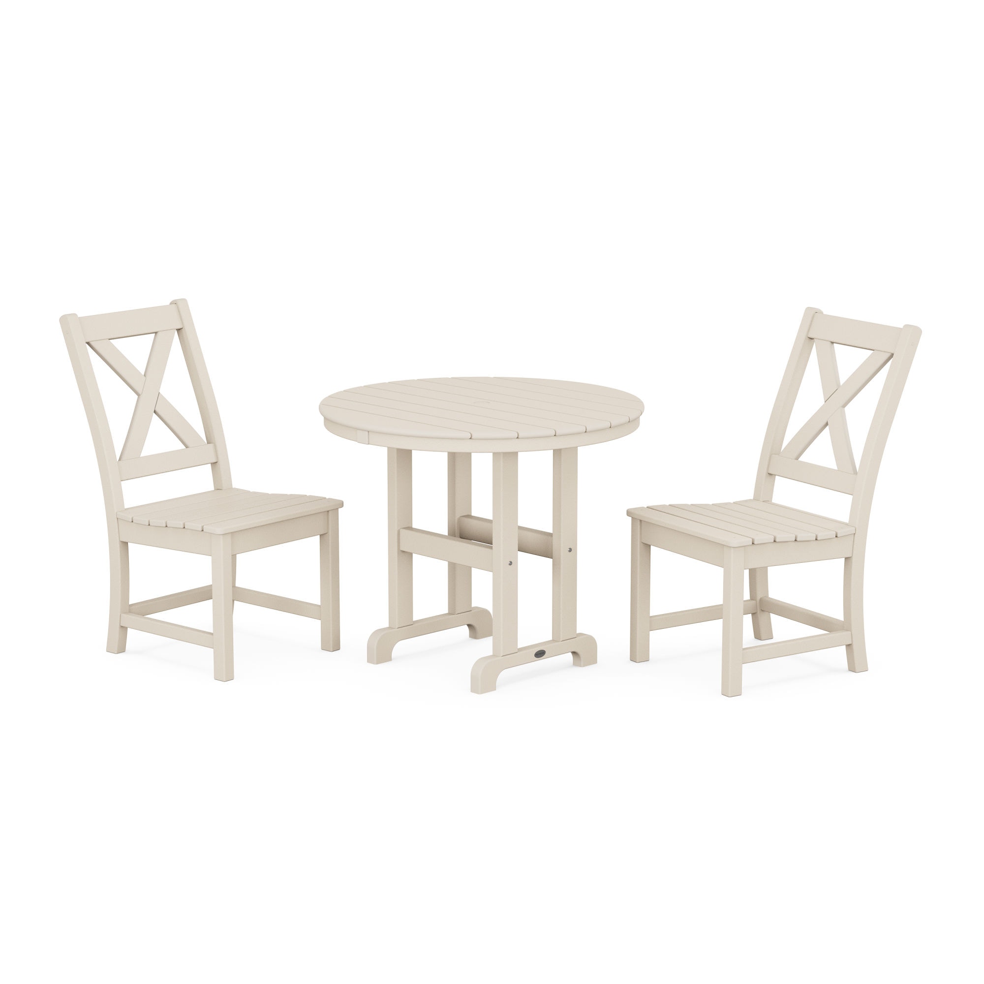  Braxton Side Chair 3-Piece Round Dining Set 