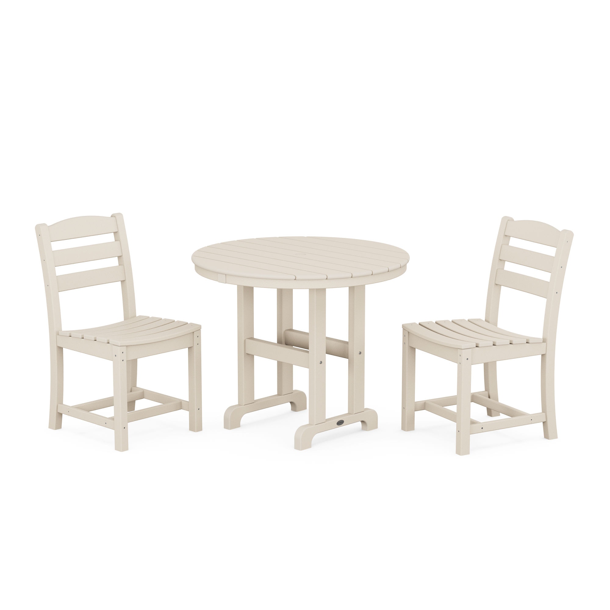  La Casa Cafe Side Chair 3-Piece Round Dining Set 