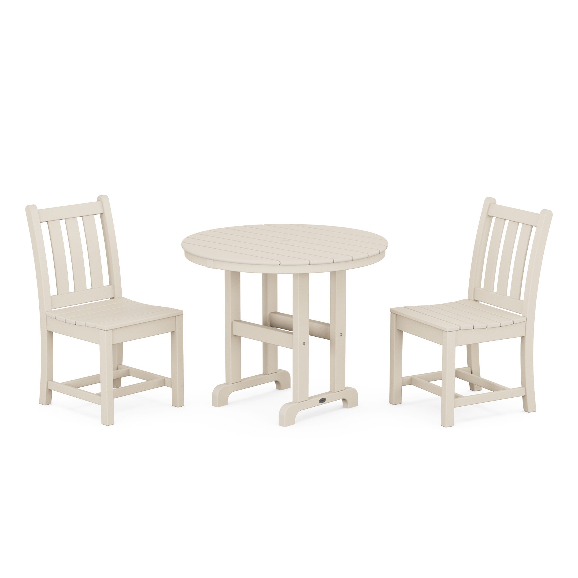  Traditional Garden Side Chair 3-Piece Round Dining Set 