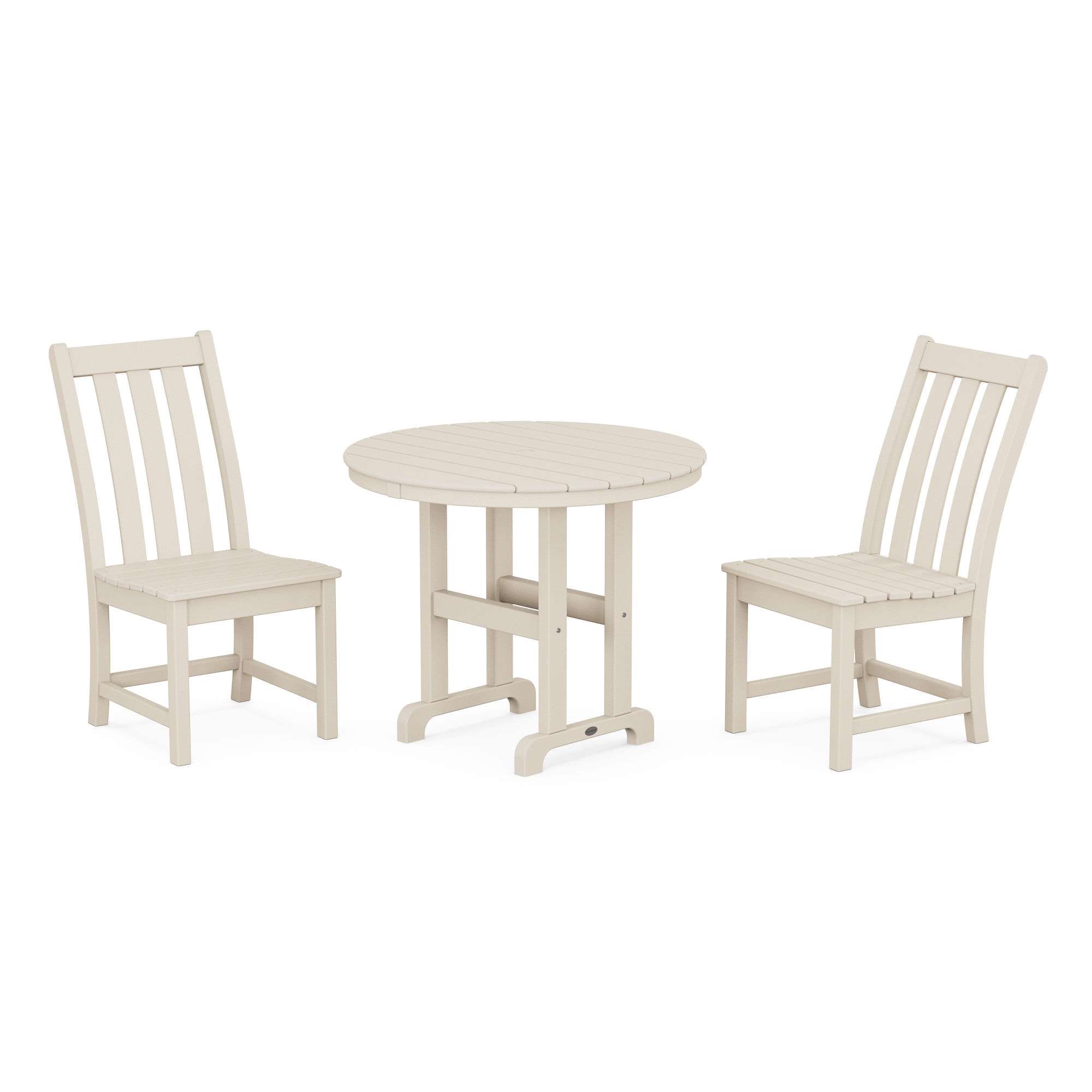  Vineyard Side Chair 3-Piece Round Dining Set 