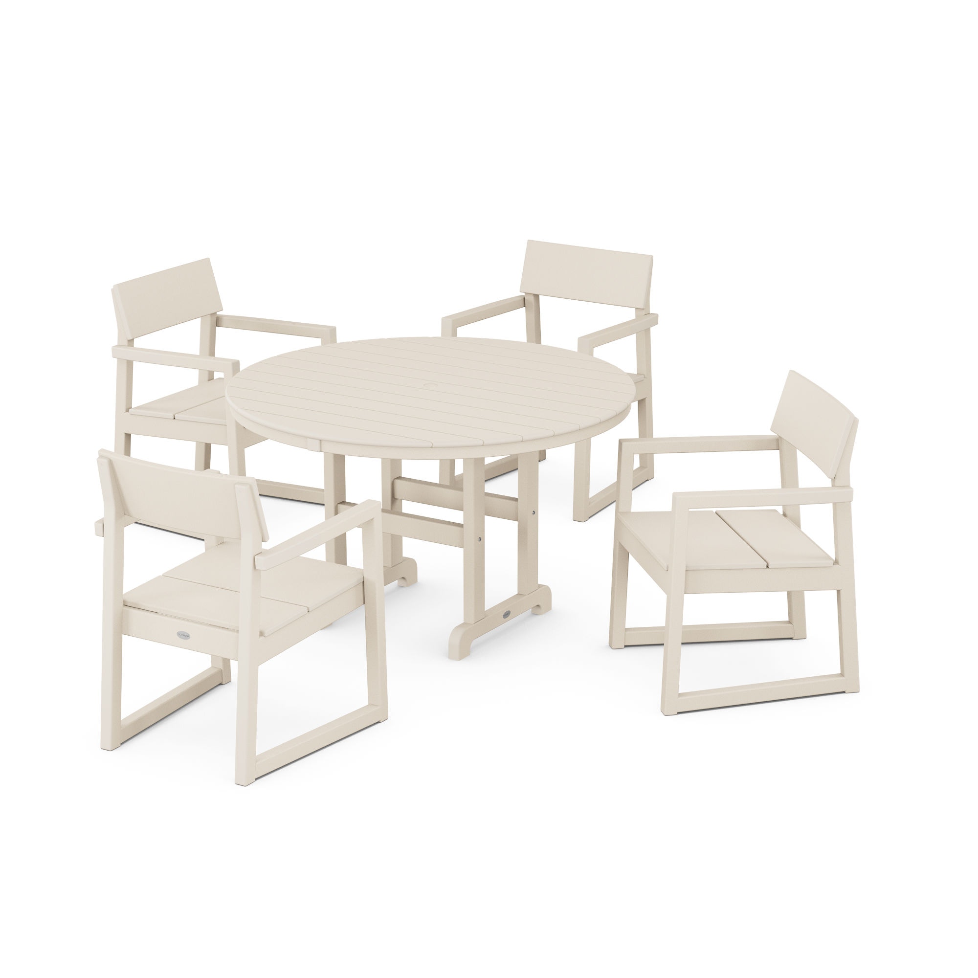  Edge 5-Piece Round Farmhouse Dining Set 