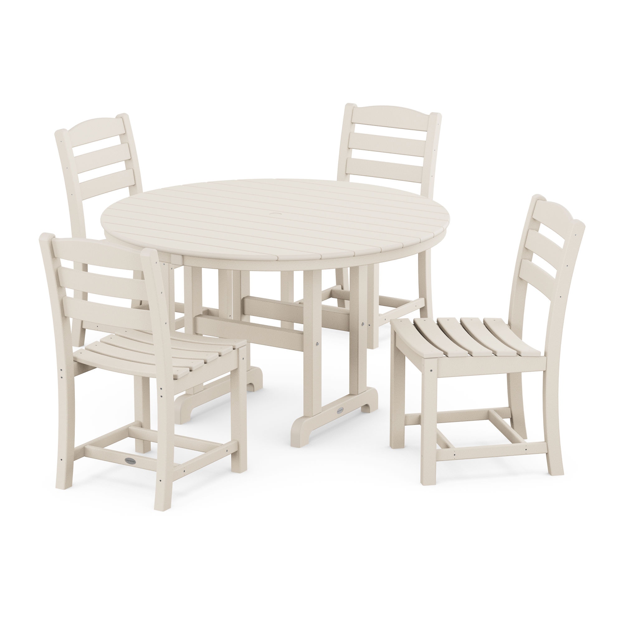  La Casa Cafe Side Chair 5-Piece Round Farmhouse Dining Set 