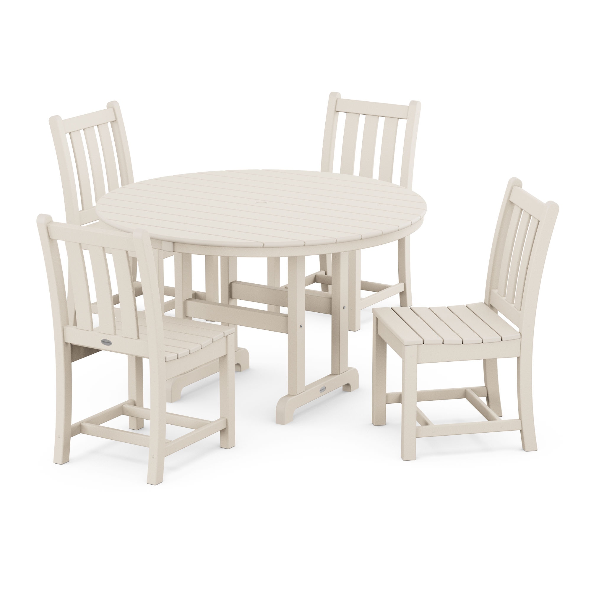  Traditional Garden Side Chair 5-Piece Round Farmhouse Dining Set 