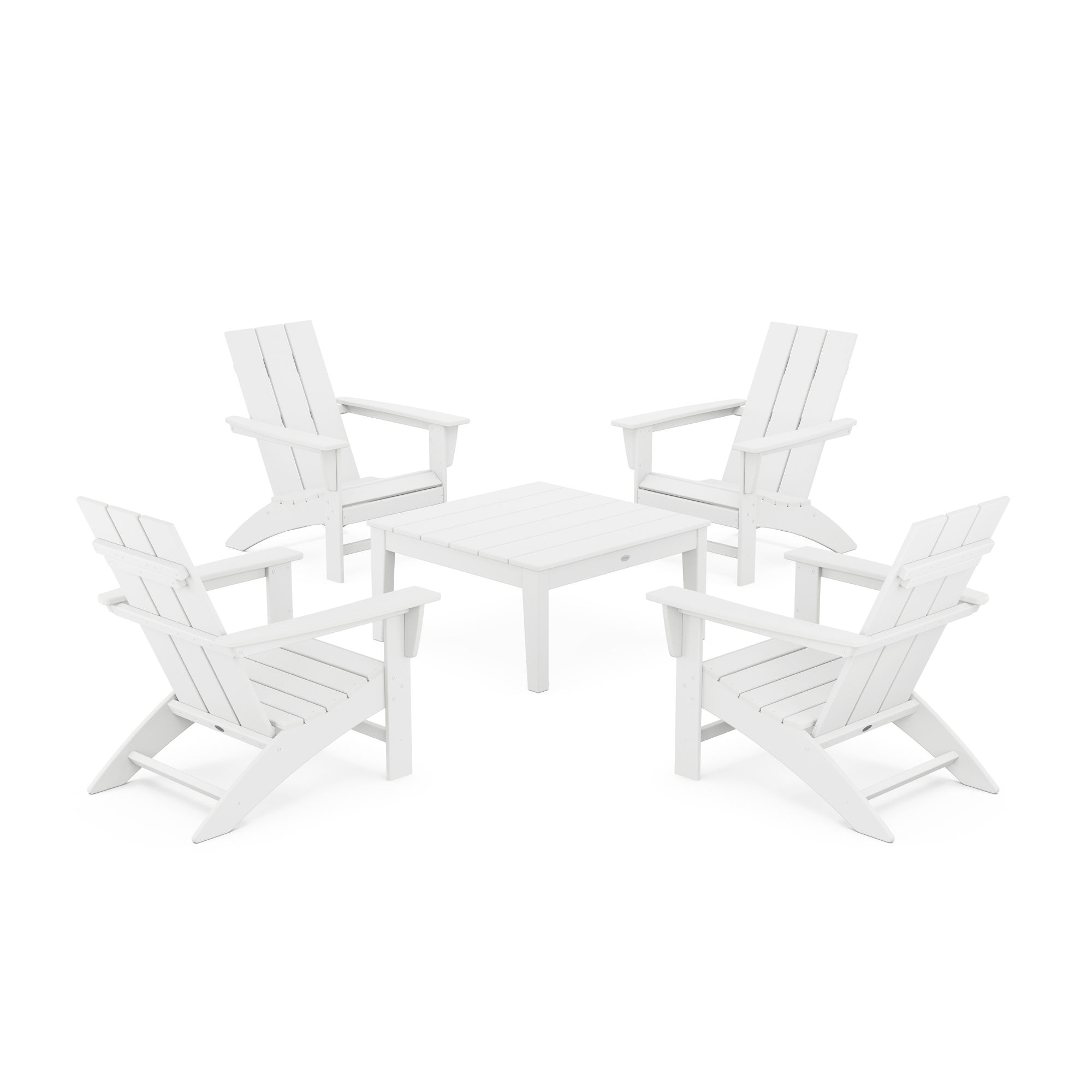  5-Piece Modern Adirondack Chair Conversation Set With 36 Conversation Table 