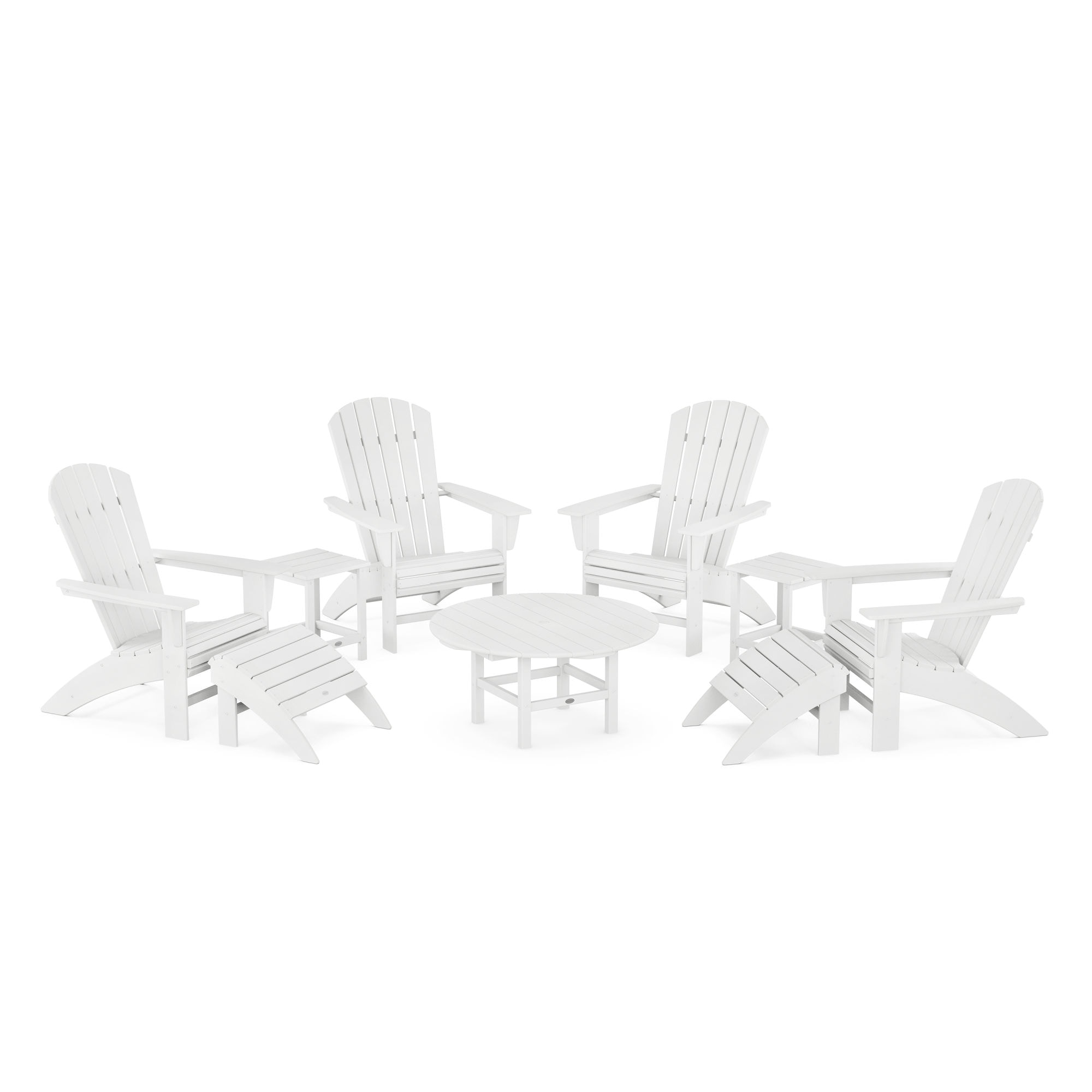  Nautical Curveback Adirondack Chair 9-Piece Conversation Set 