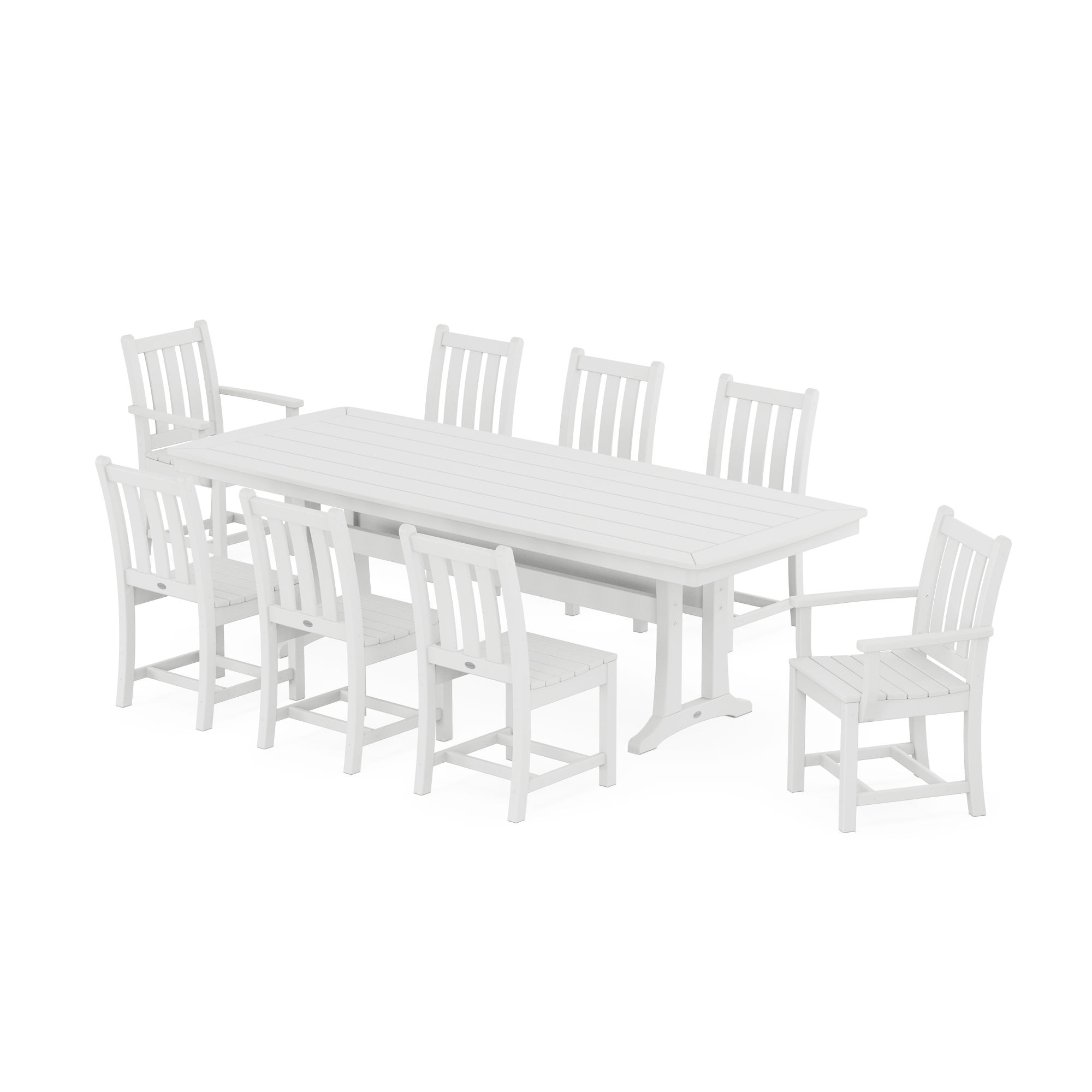  Traditional Garden 9-Piece Dining Set With Trestle Legs 