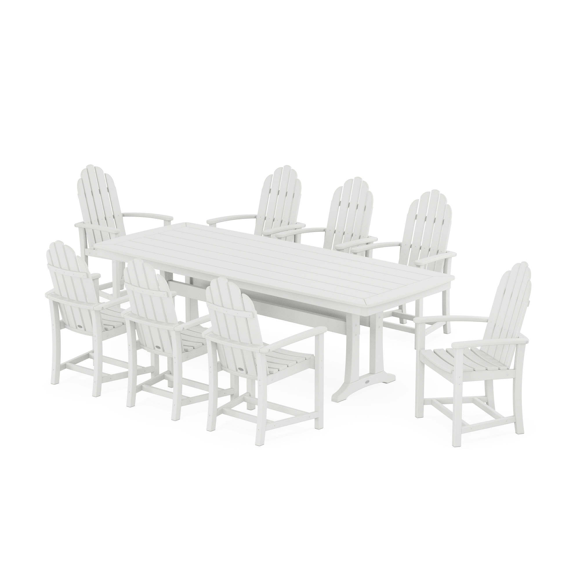Polywood Outdoor/Patio Classic Adirondack 9Piece Dining Set With