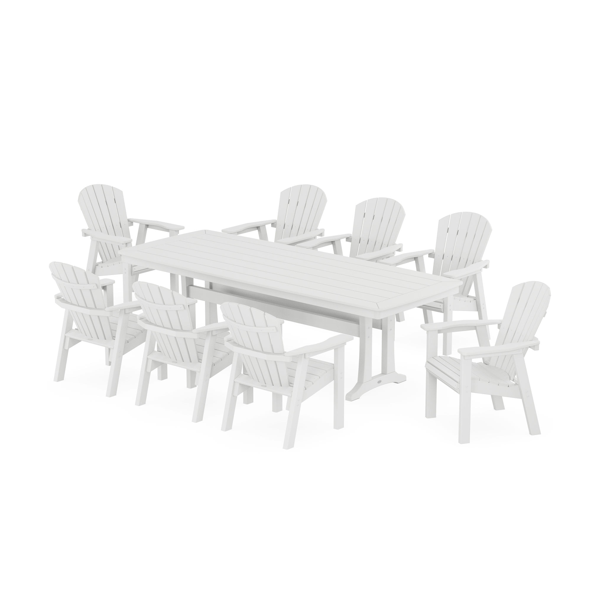  Seashell 9-Piece Dining Set With Trestle Legs 