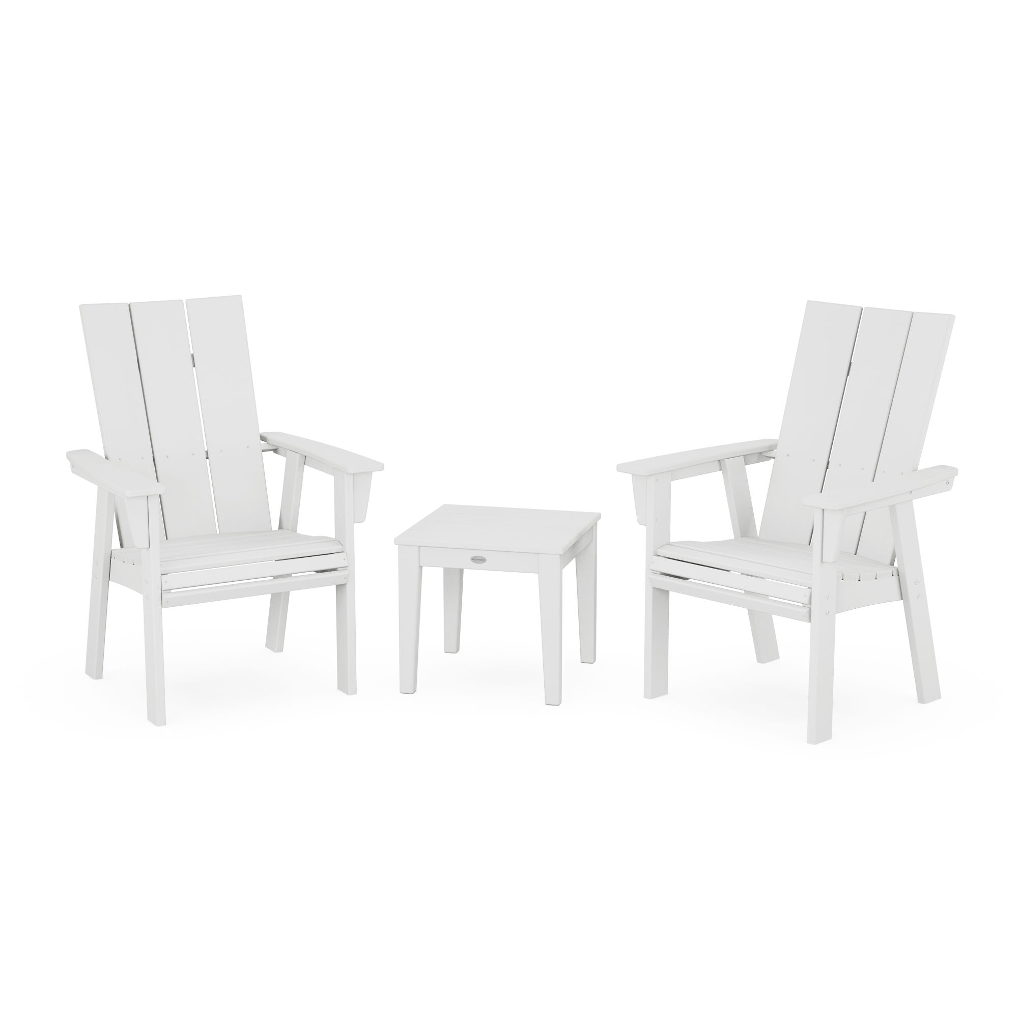  Modern 3-Piece Curveback Upright Adirondack Chair Set 