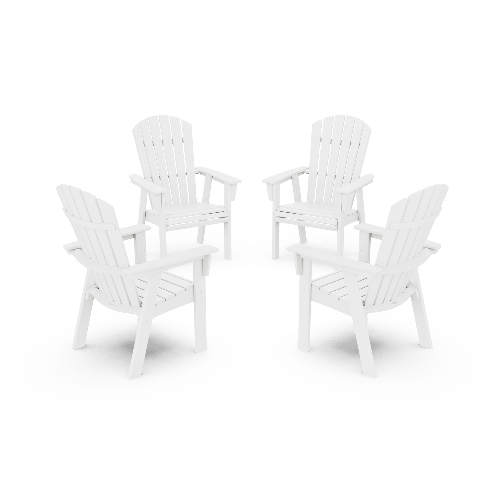  Nautical 4-Piece Curveback Upright Adirondack Conversation Set 