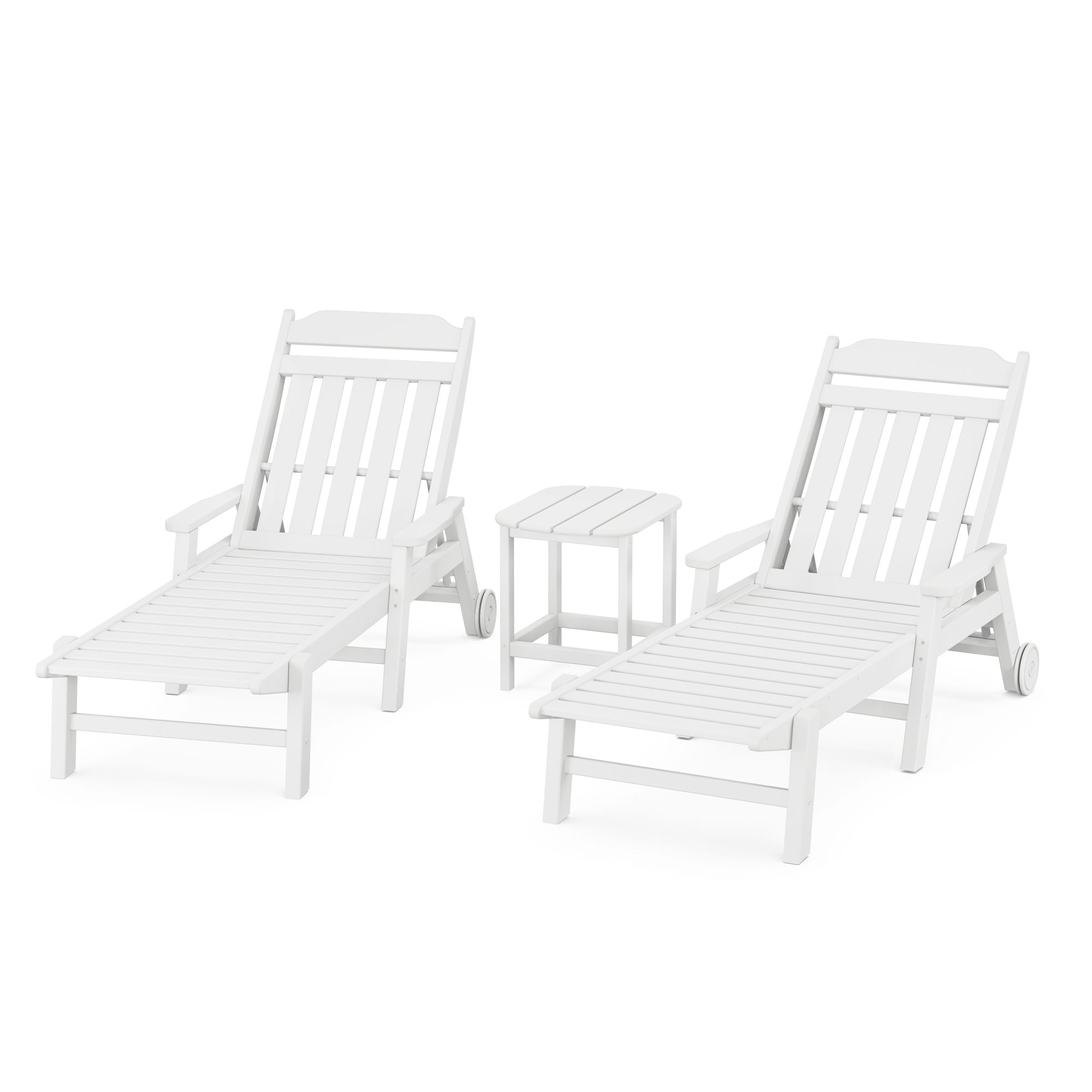  Country Living 3-Piece Chaise Set With Arms And Wheels 