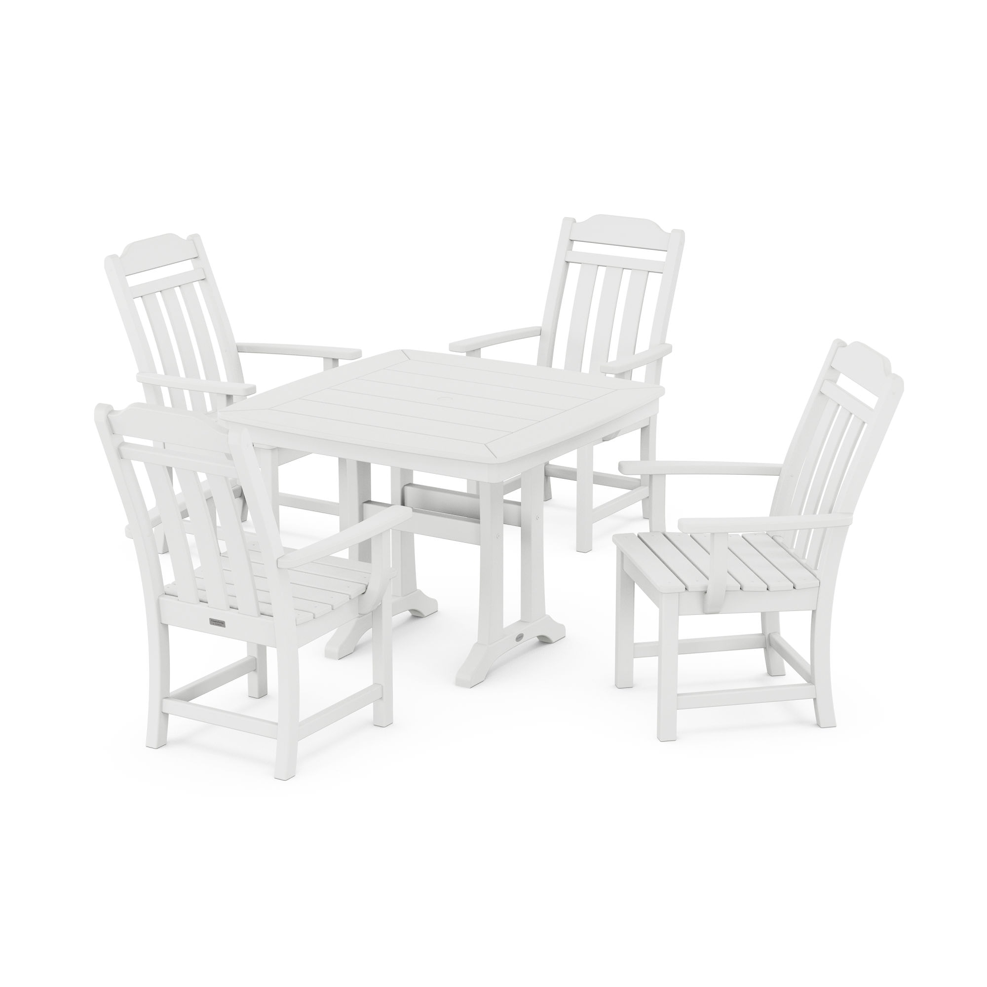  Country Living 5-Piece Dining Set With Trestle Legs 