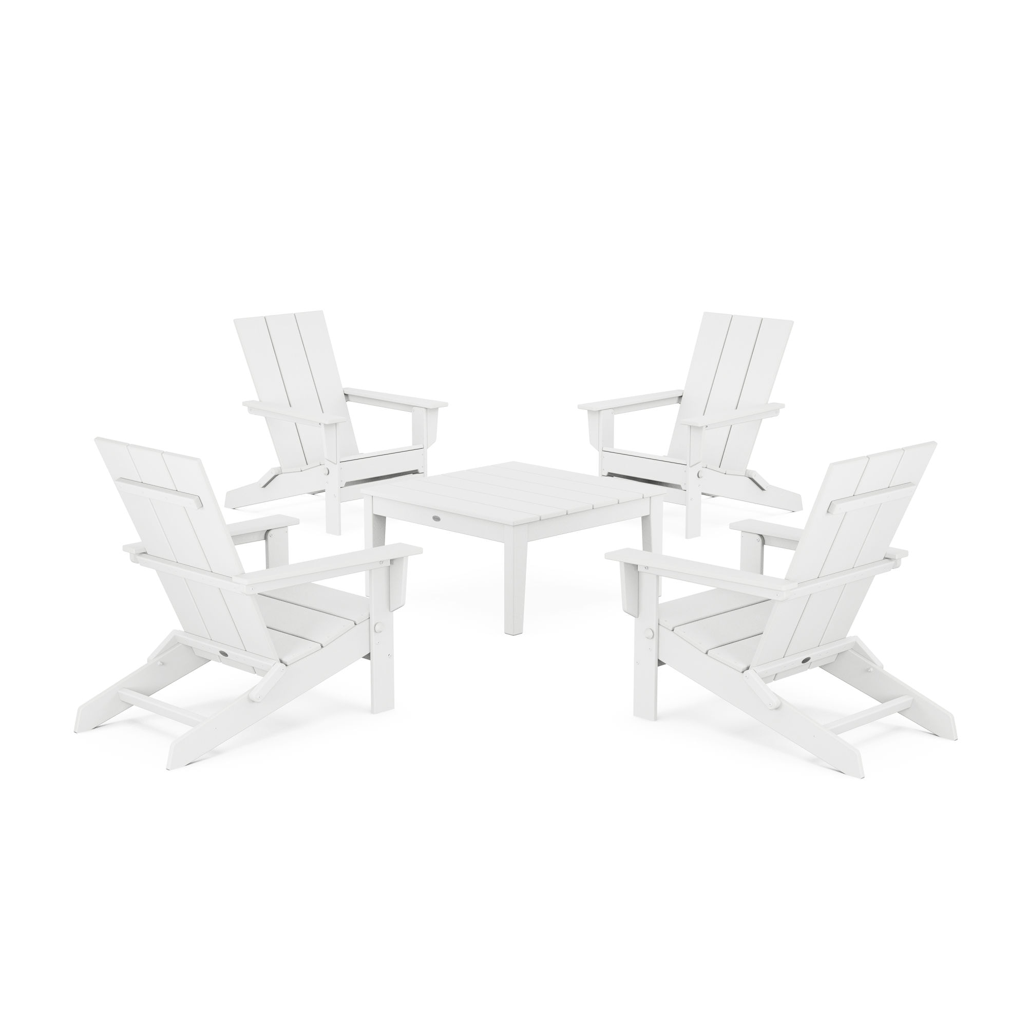  5-Piece Modern Studio Folding Adirondack Chair Conversation Group 