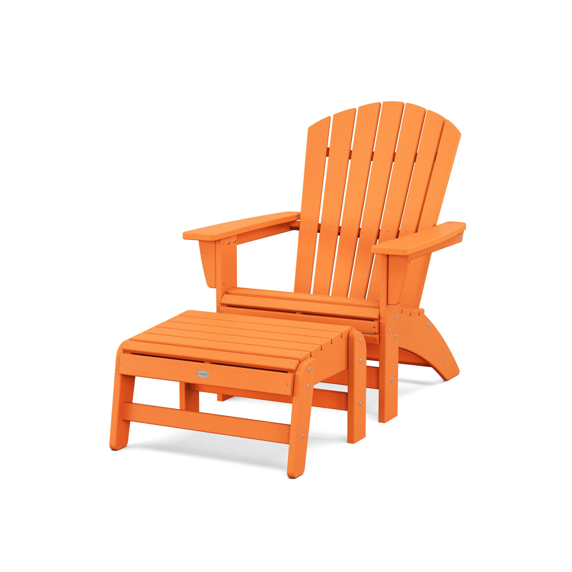 POLYWOOD Outdoor Furniture Nautical Grand Adirondack Chair With Ottoman PWS2162 1 TA Silk