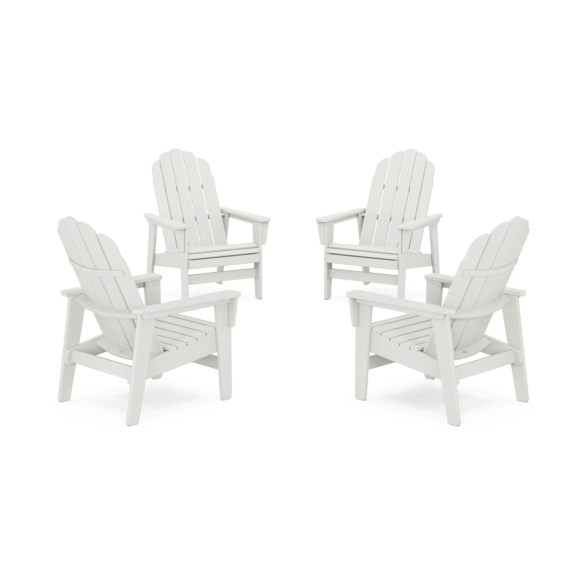  5-Piece Modern Grand Adirondack Set With Ottomans And Side Table 
