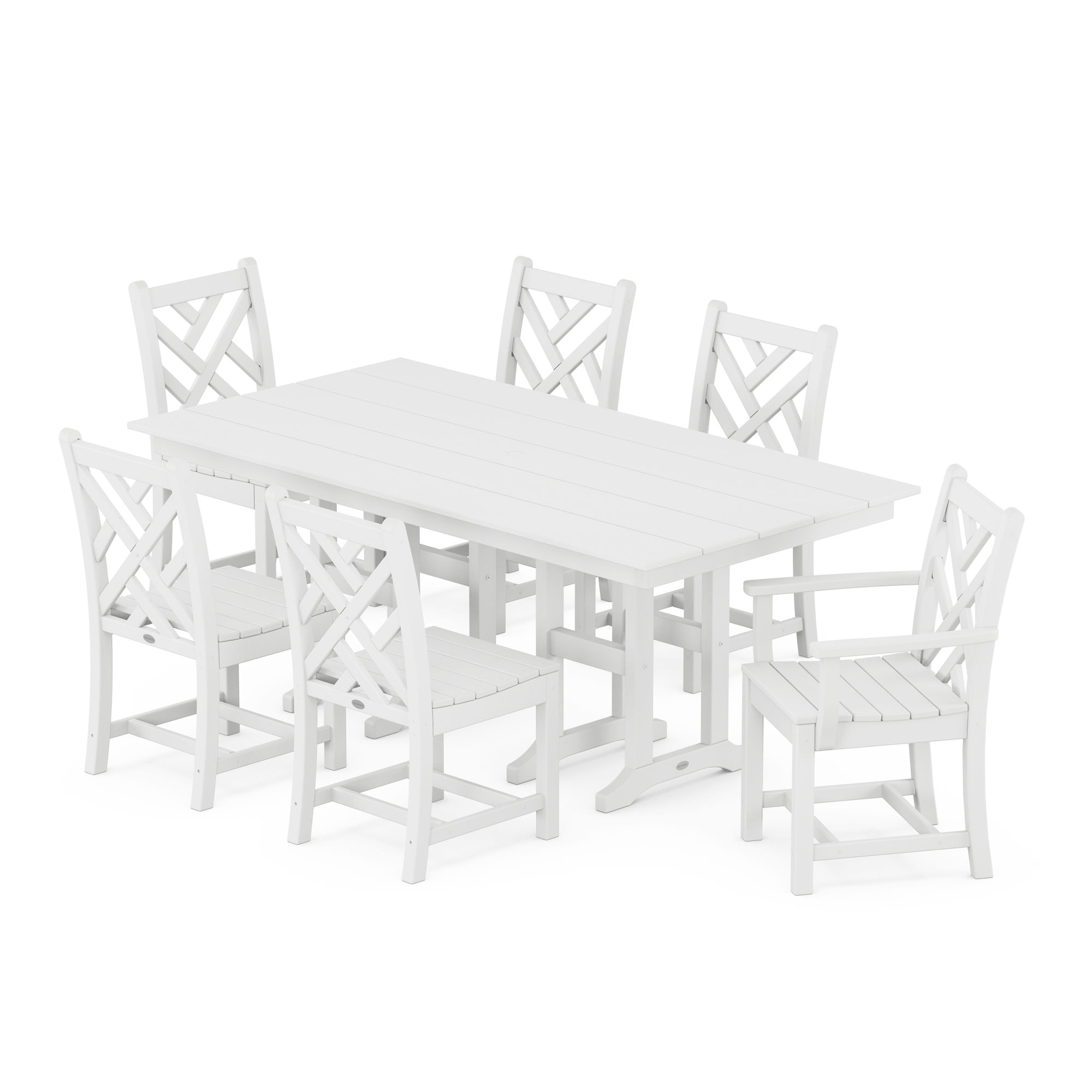  Chippendale 7-Piece Farmhouse Dining Set 