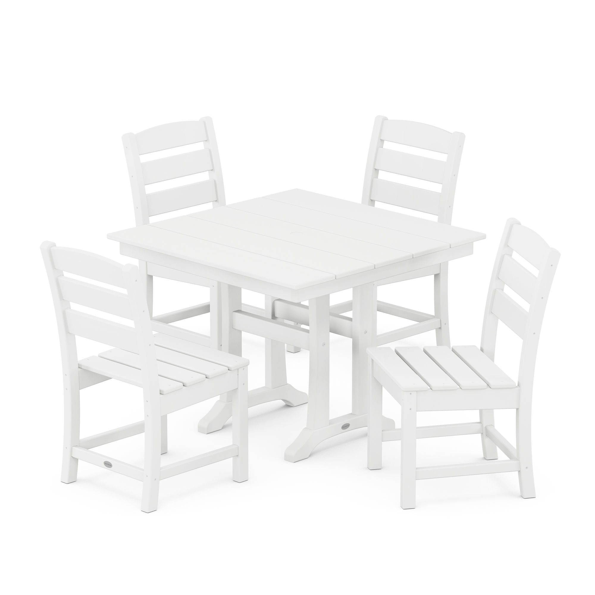  Lakeside 5-Piece Farmhouse Trestle Side Chair Dining Set 