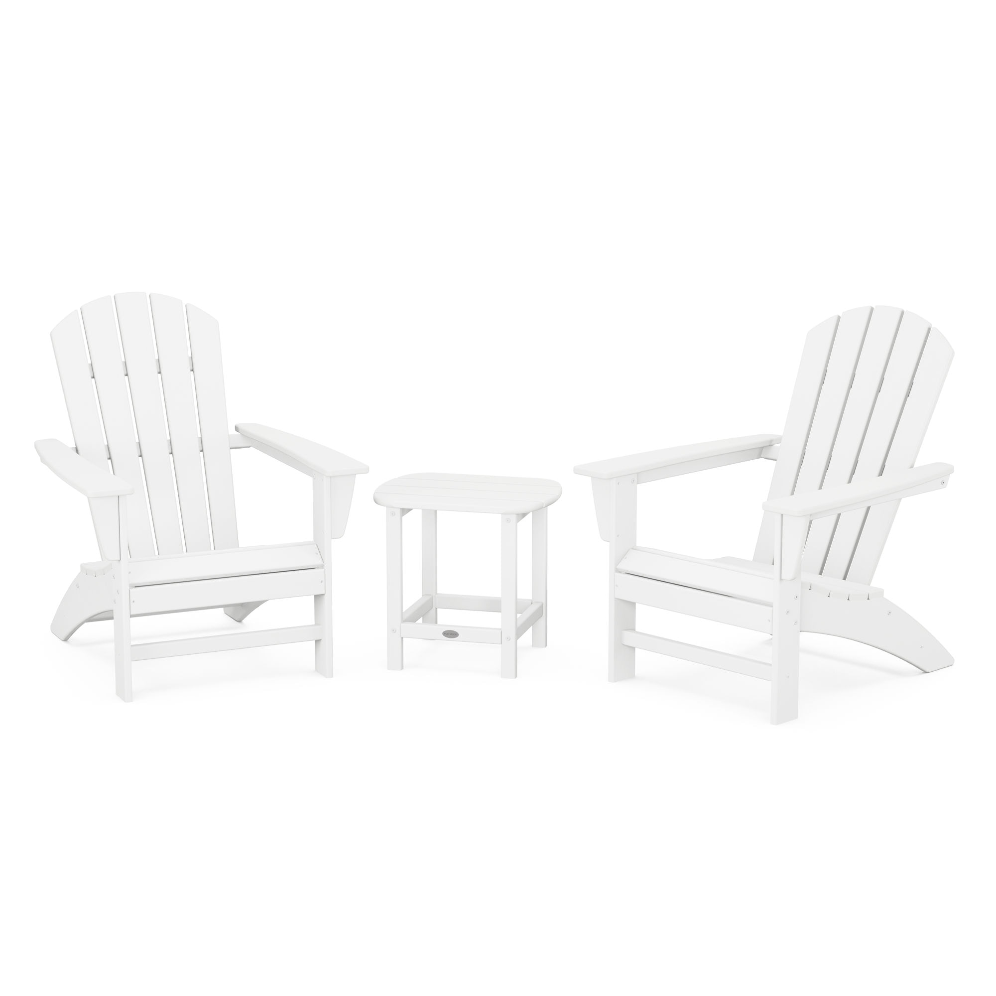  Nautical 3-Piece Adirondack Set With South Beach 18 Side Table 