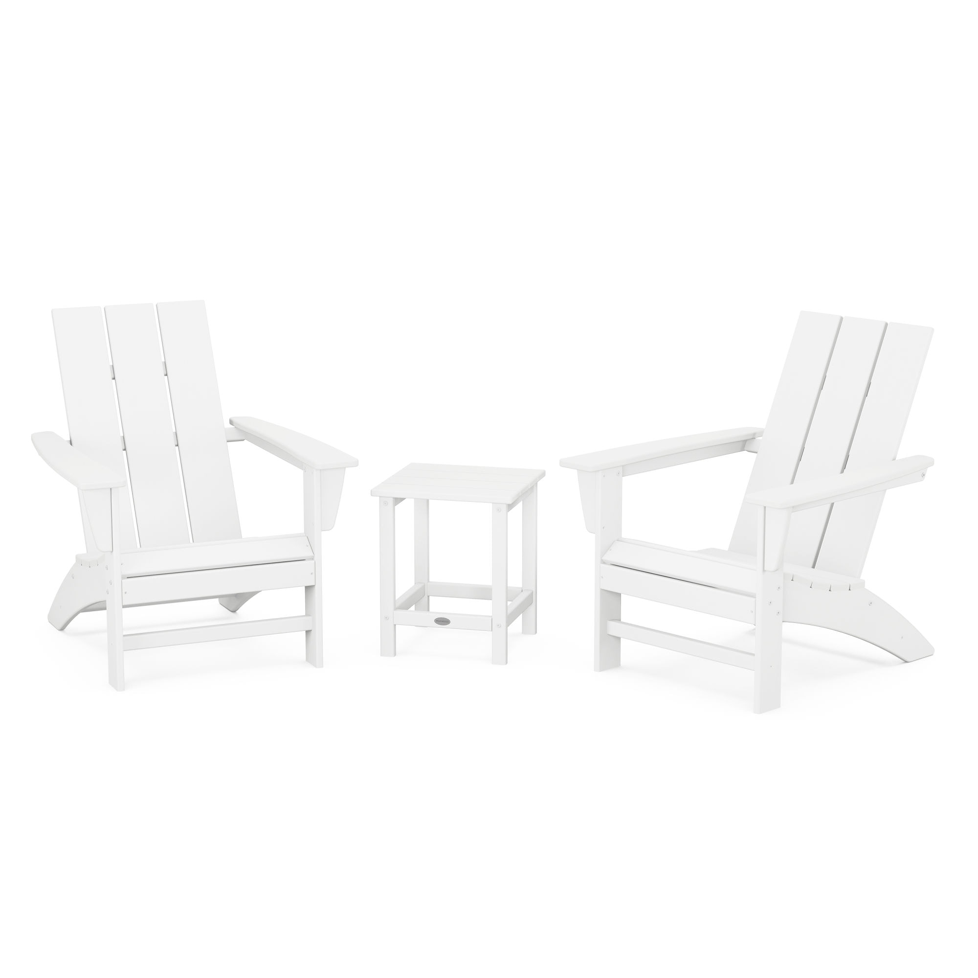  Modern 3-Piece Adirondack Set With Long Island 18 Side Table 