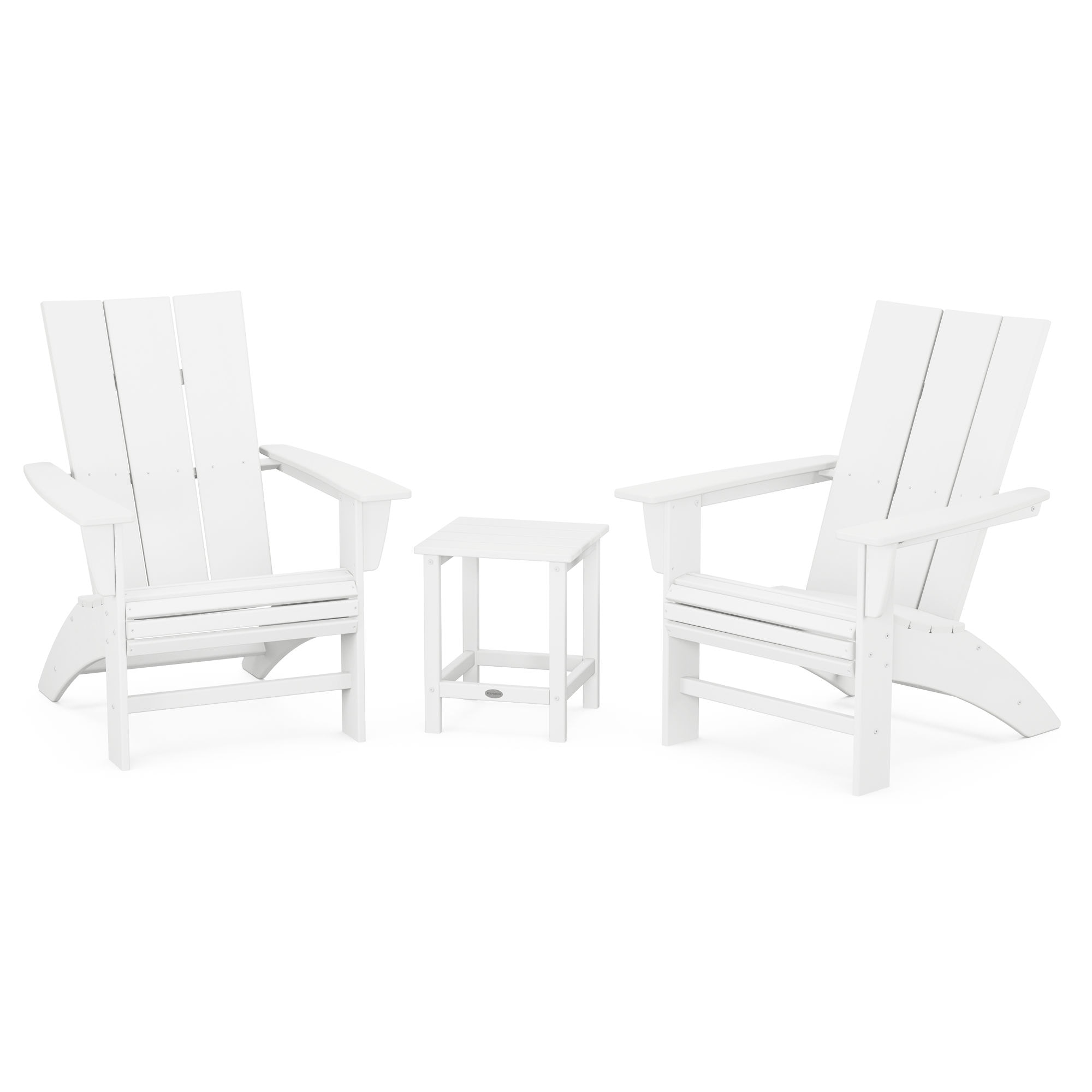  Modern 3-Piece Curveback Adirondack Set With Long Island 18 Side Table 