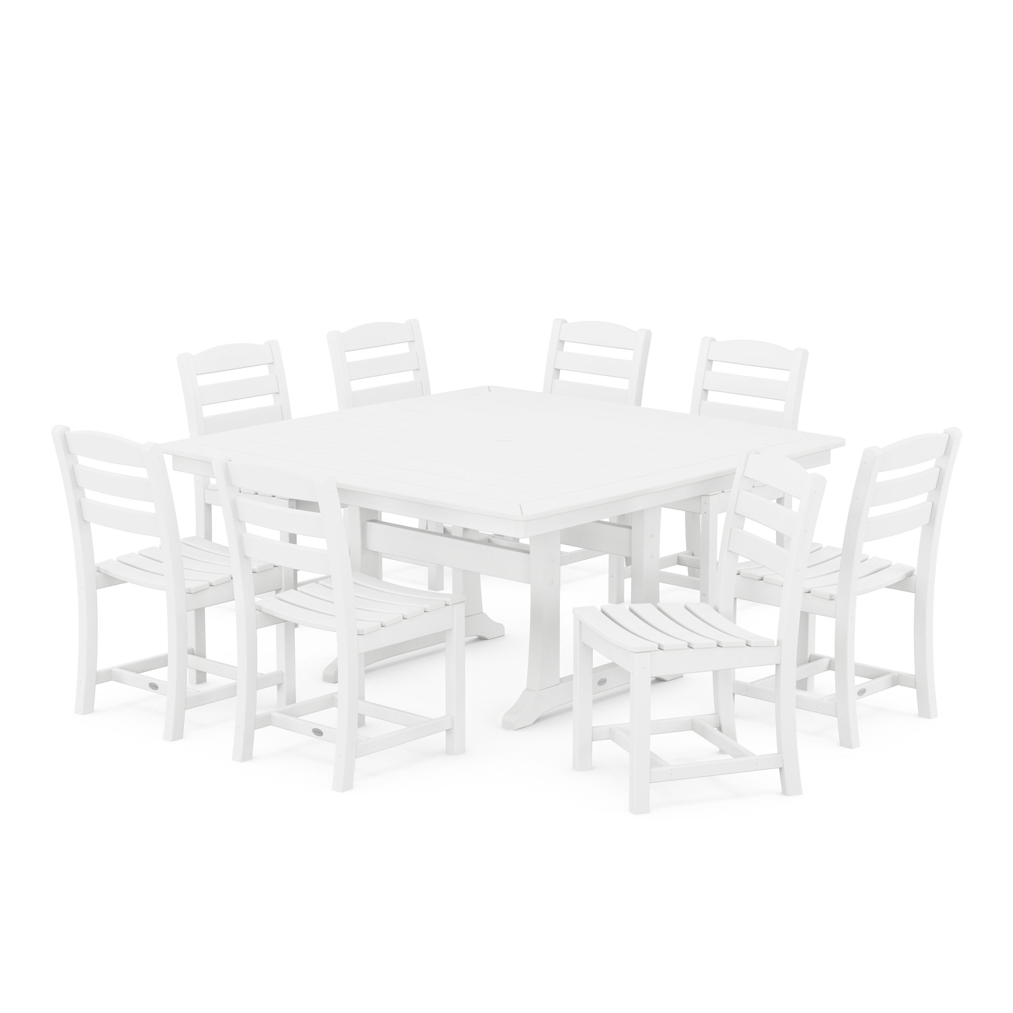  La Casa Cafe 9-Piece Nautical Trestle Dining Set 