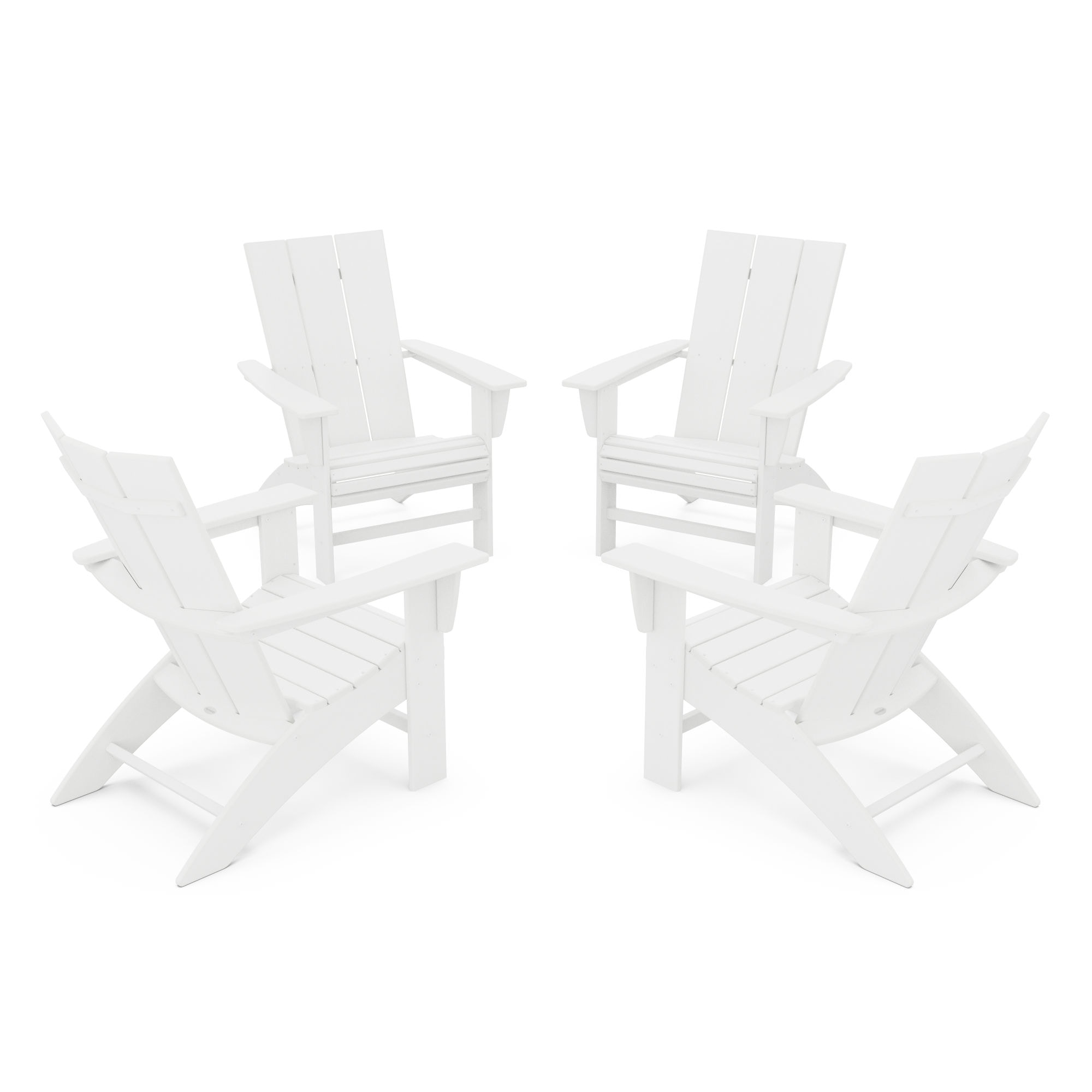  4-Piece Modern Curveback Adirondack Conversation Set 