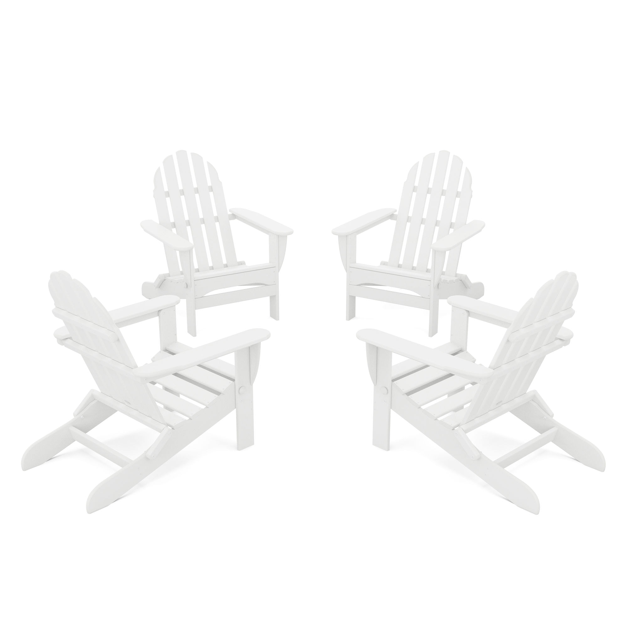  4-Piece Classic Folding Adirondack Conversation Set 