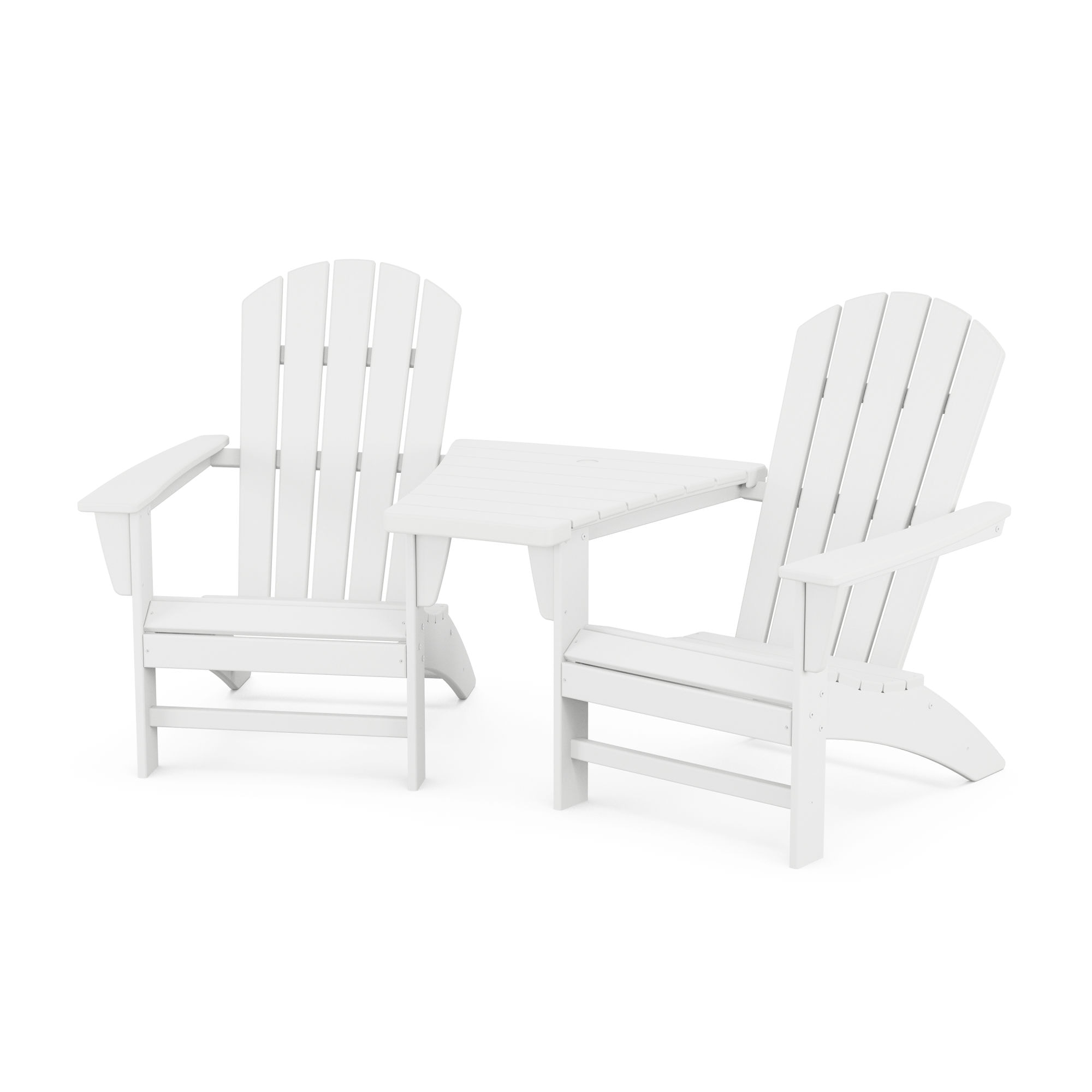  Nautical 3-Piece Adirondack Set With Angled Connecting Table 