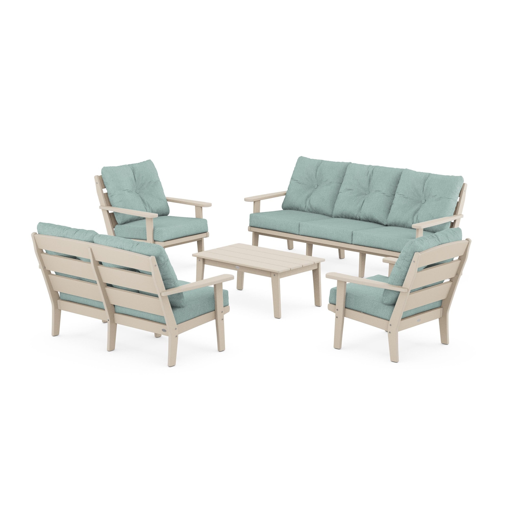 POLYWOOD Outdoor Furniture Lakeside 5Piece Lounge Sofa Set PWS8162