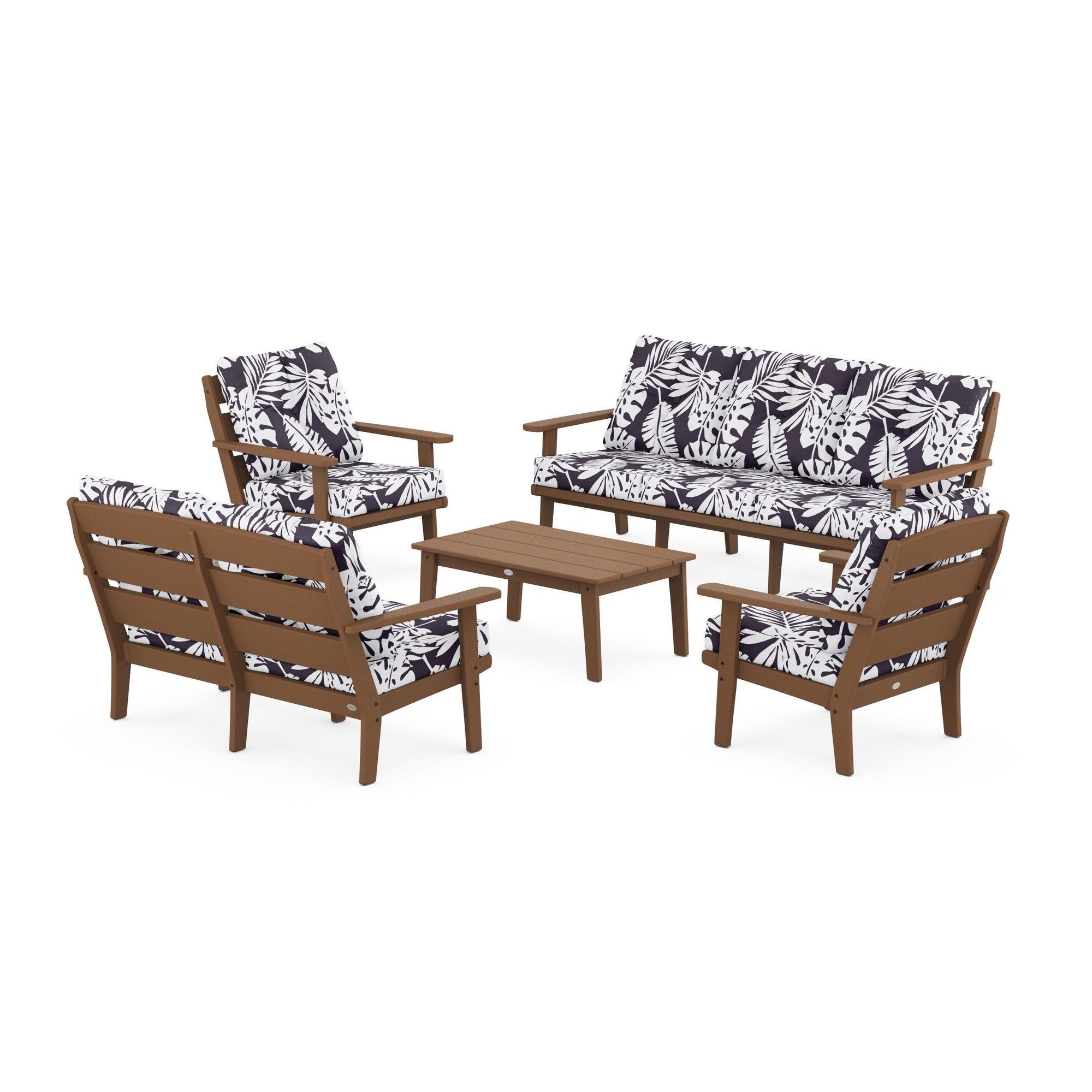 POLYWOOD Outdoor Furniture Lakeside 5Piece Lounge Sofa Set PWS8162