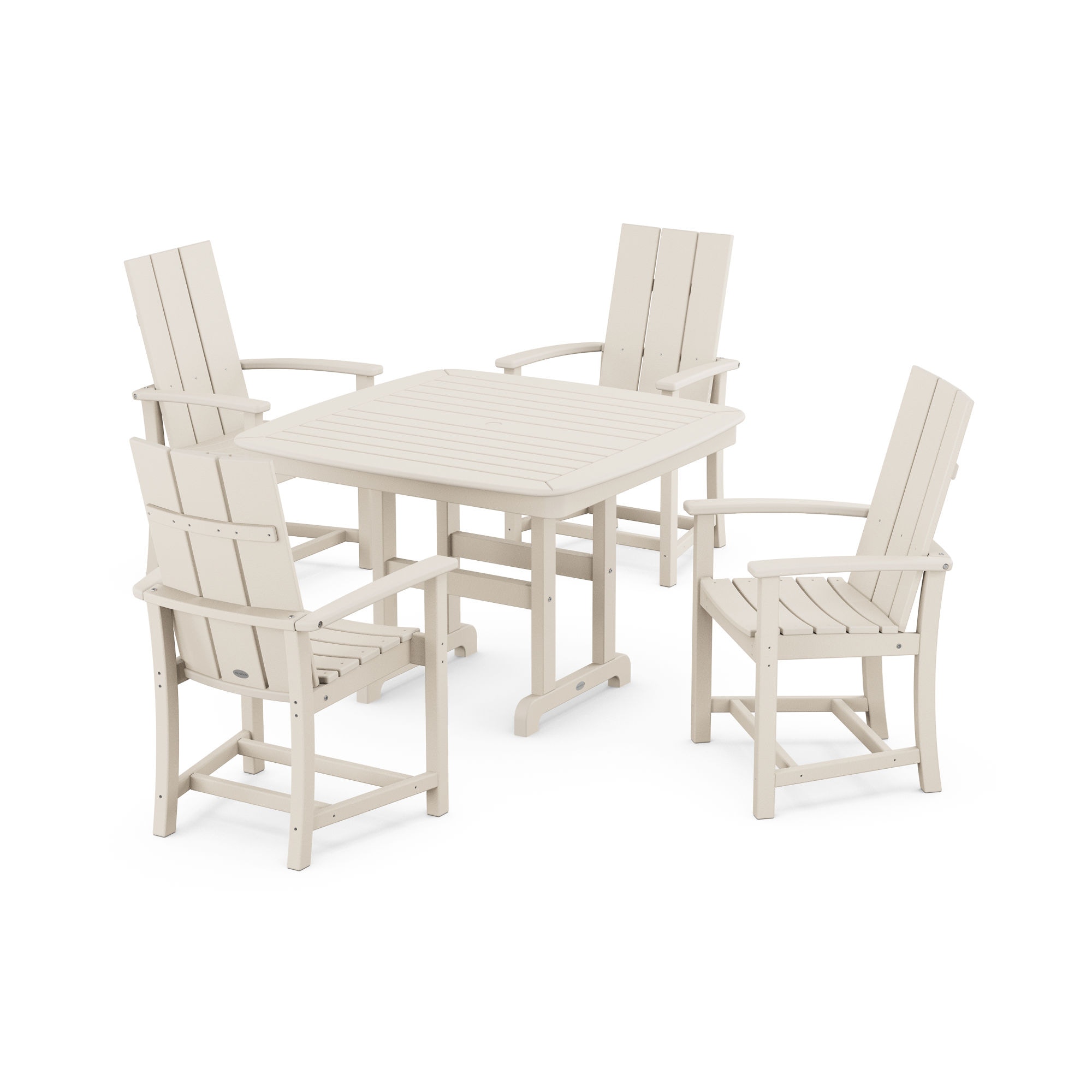  Modern Adirondack 5-Piece Dining Set With Trestle Legs 