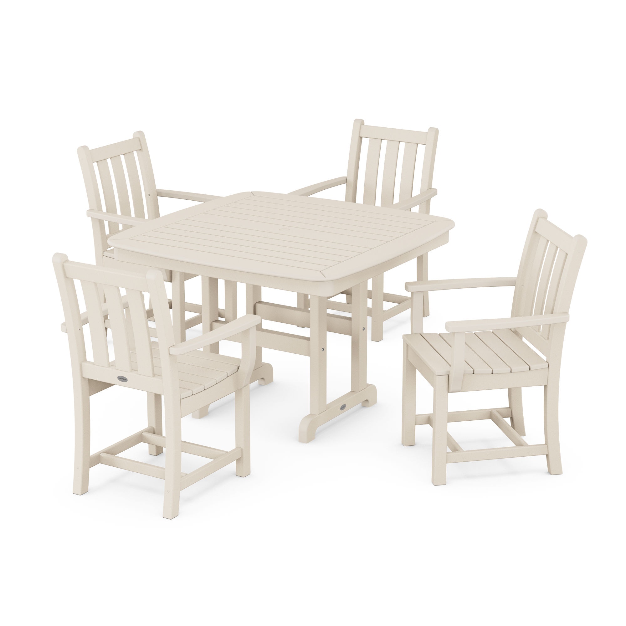  Traditional Garden 5-Piece Dining Set With Trestle Legs 