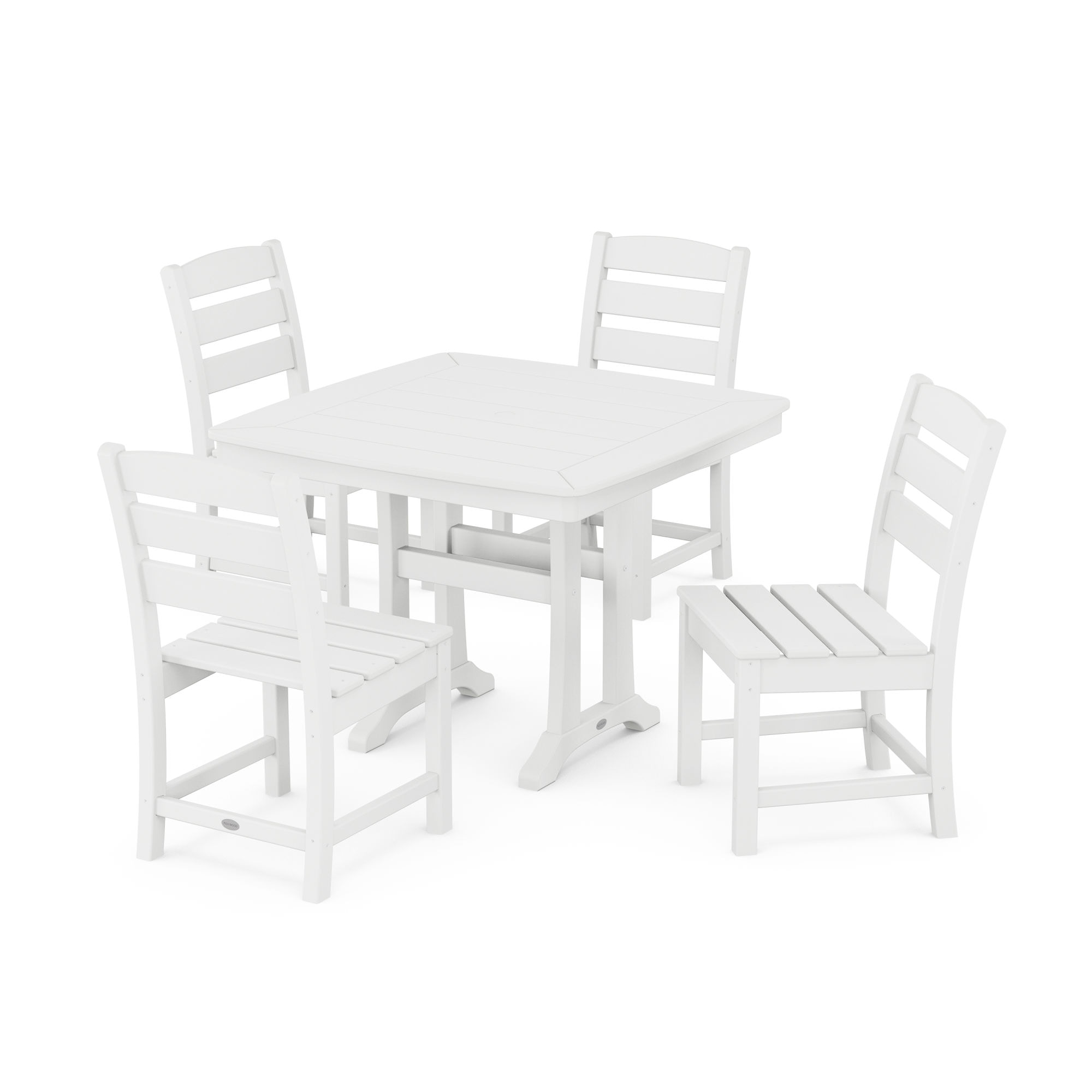  Lakeside Side Chair 5-Piece Dining Set With Trestle Legs 