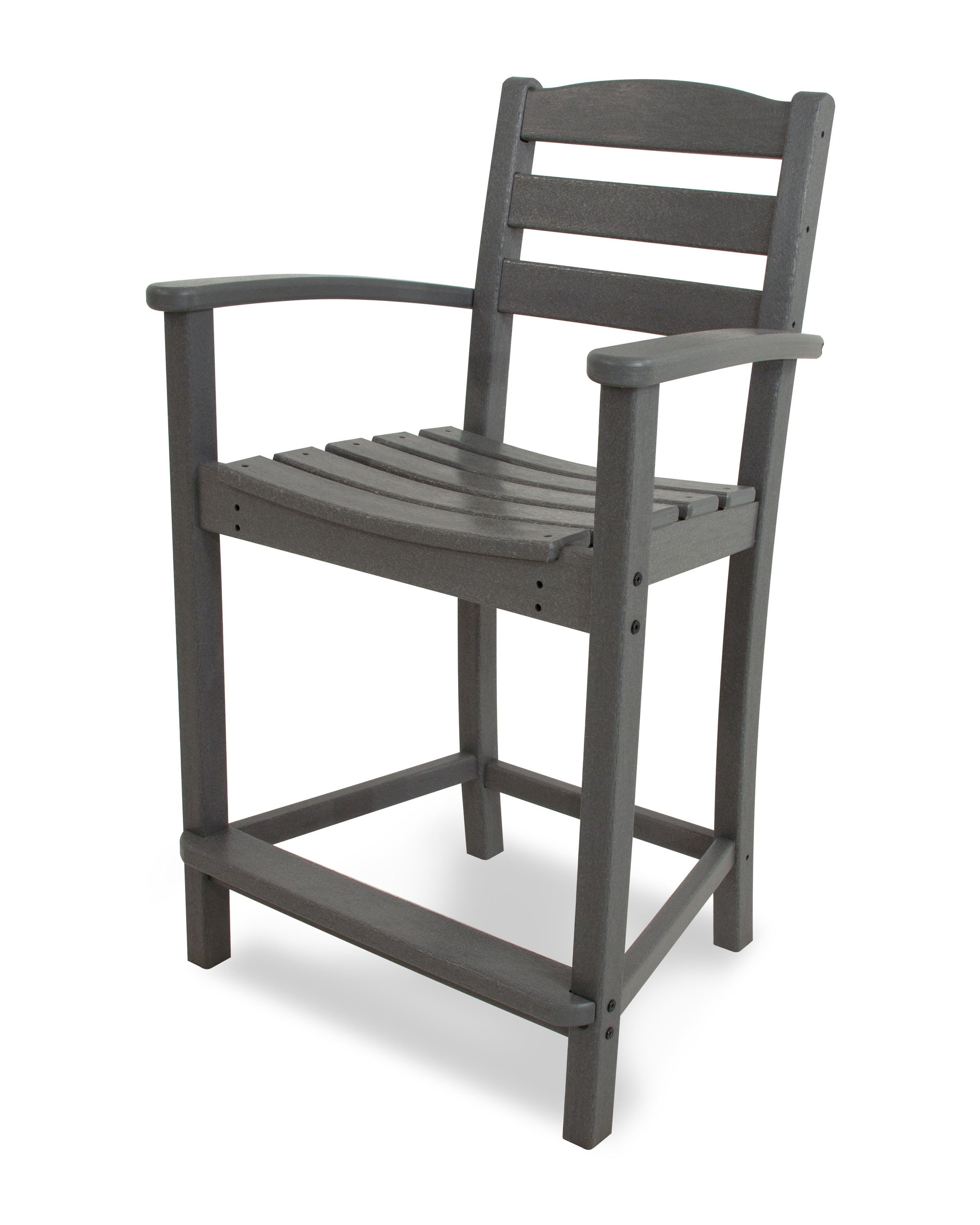  La Casa Cafe Counter Arm Chair In Slate Grey 