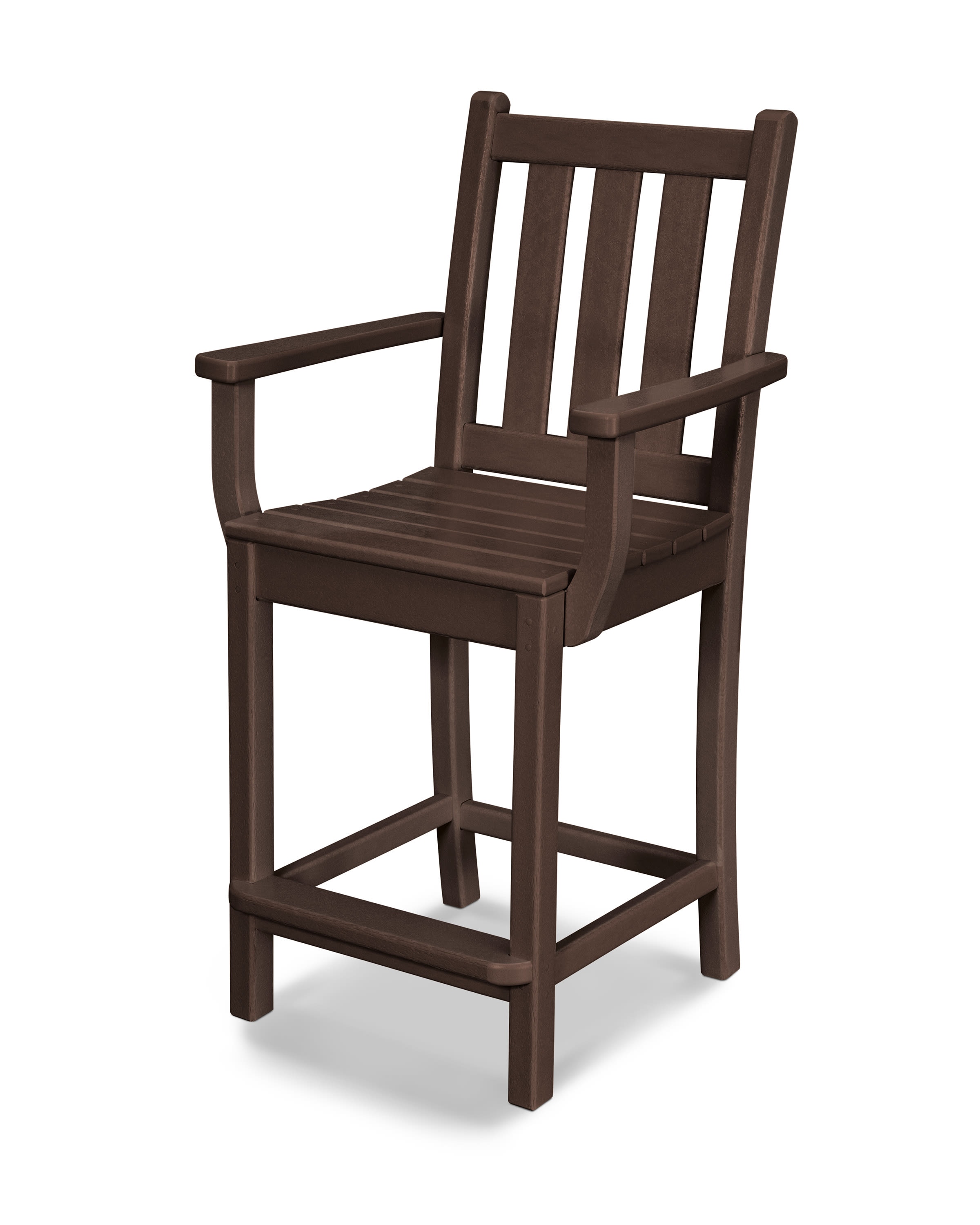  Traditional Garden Counter Arm Chair In Mahogany 