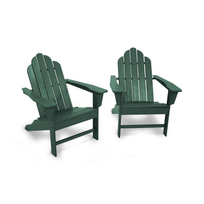 Polywood Outdoor Patio Long Island Adirondack 2 Piece Set Pws185 1
