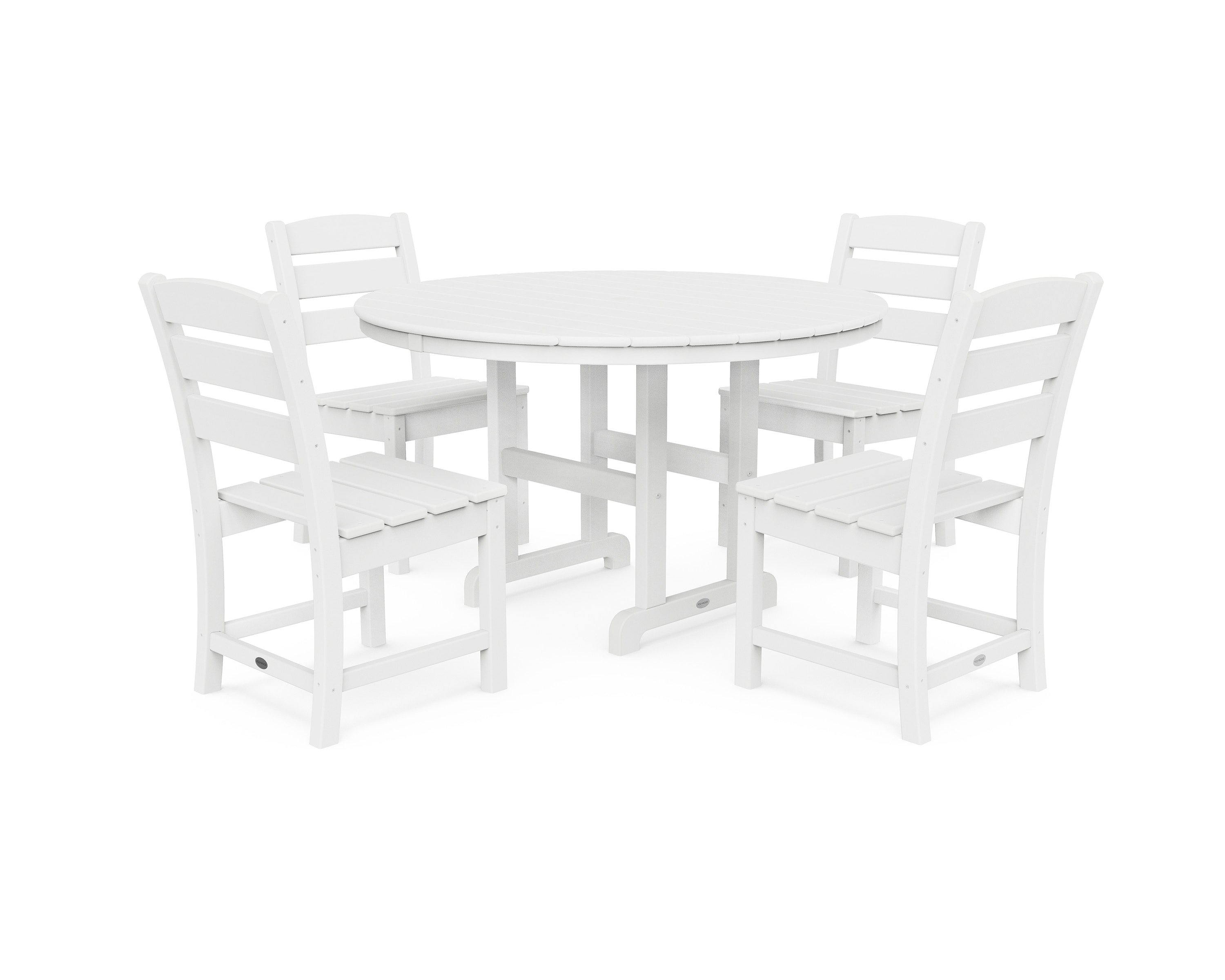  Lakeside 5-Piece Round Farmhouse Side Chair Dining Set 