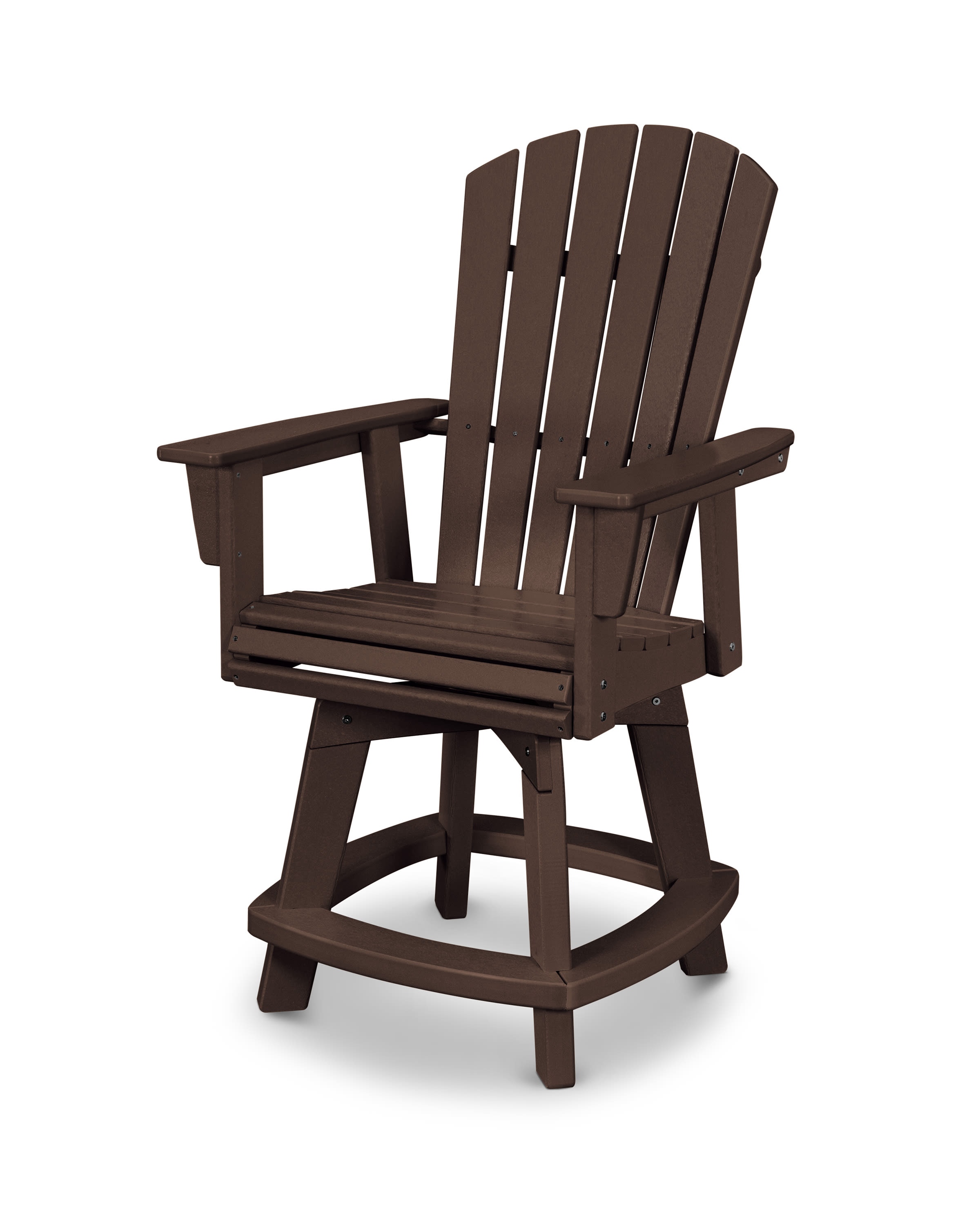  Nautical Adirondack Swivel Counter Chair In Mahogany 