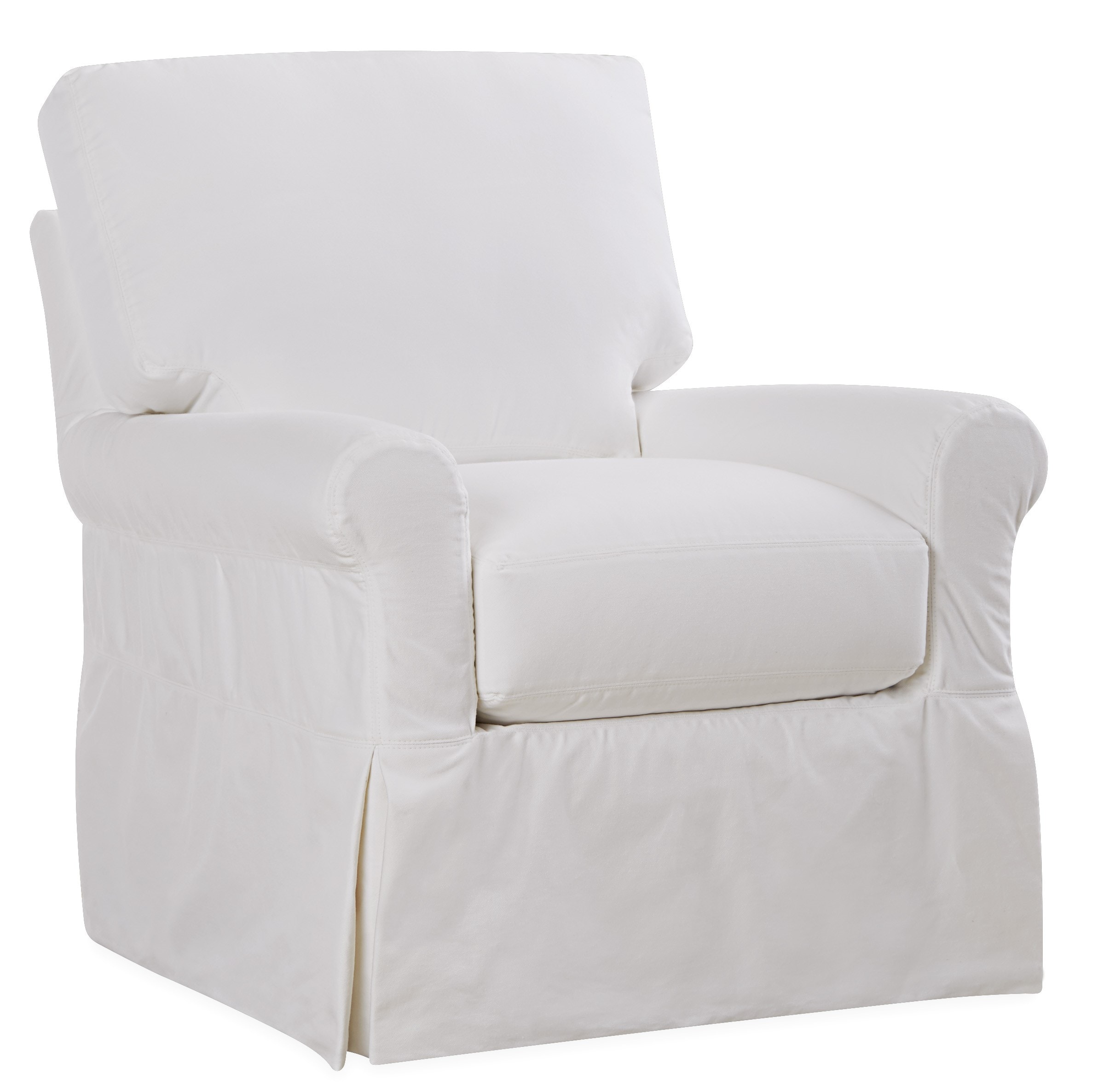 lee industries slipcovered swivel chair