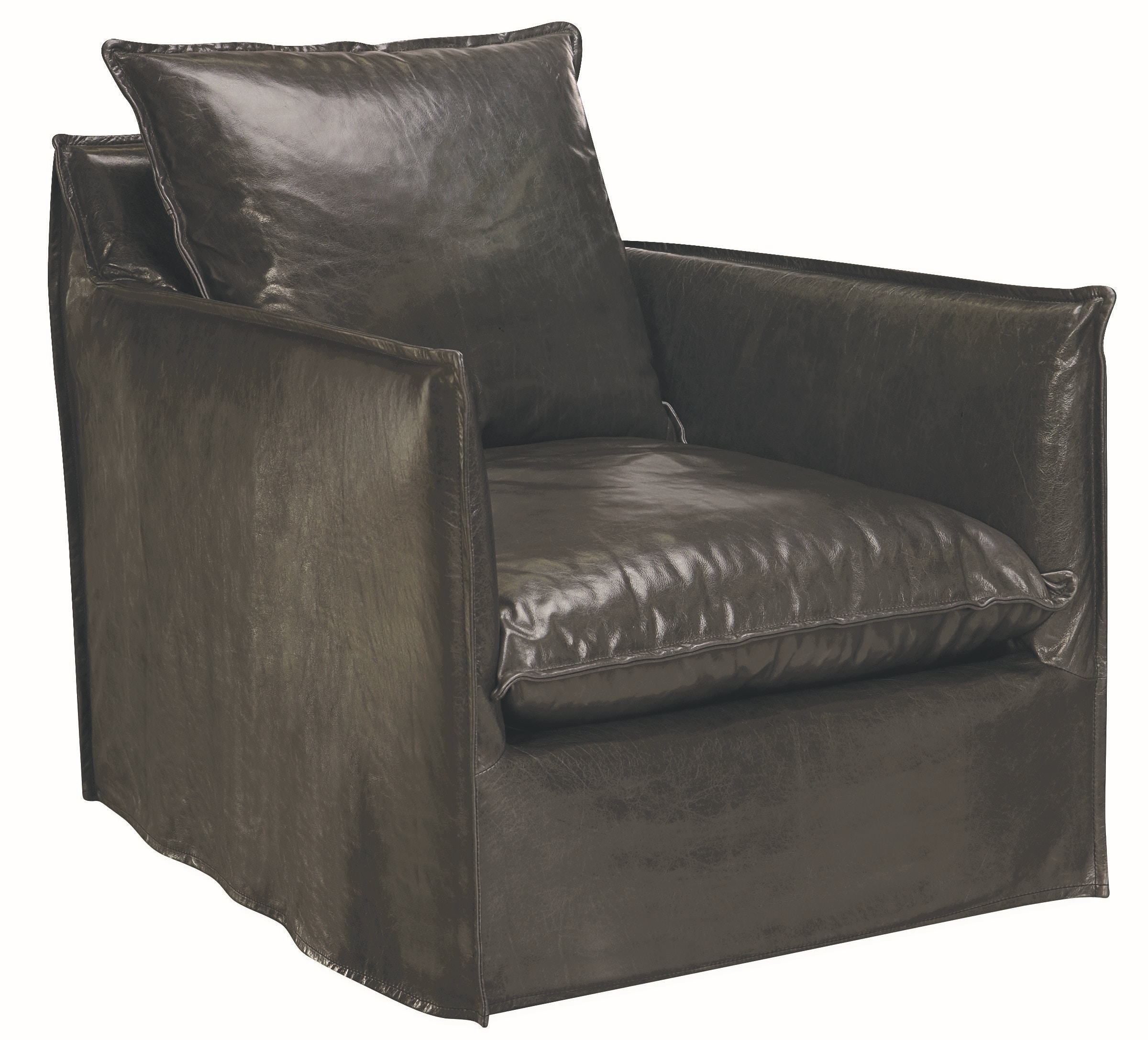 Lee Industries Living Room Leather Slipcovered Swivel Glider LS1297