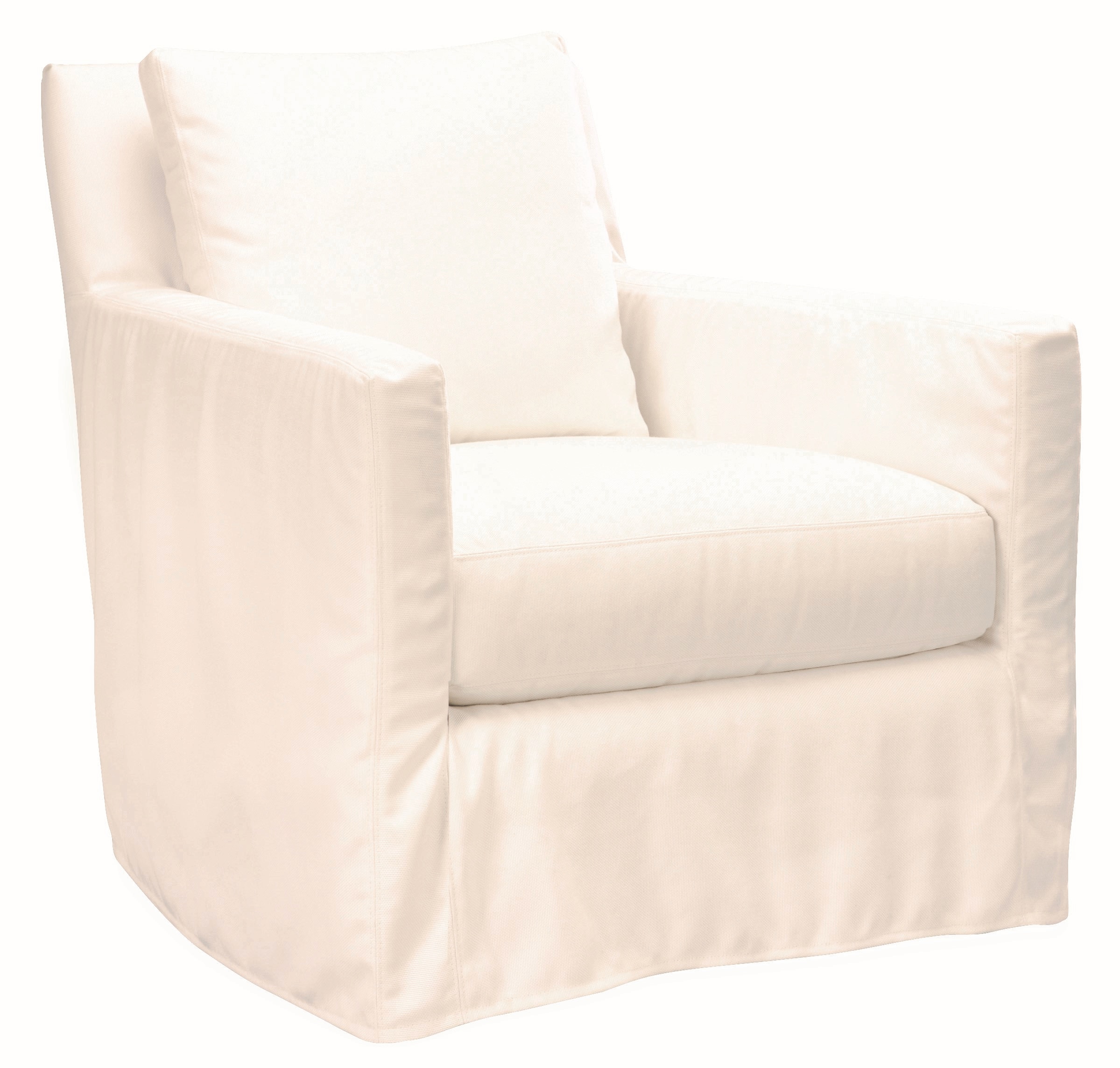 Slipcovered swivel deals glider