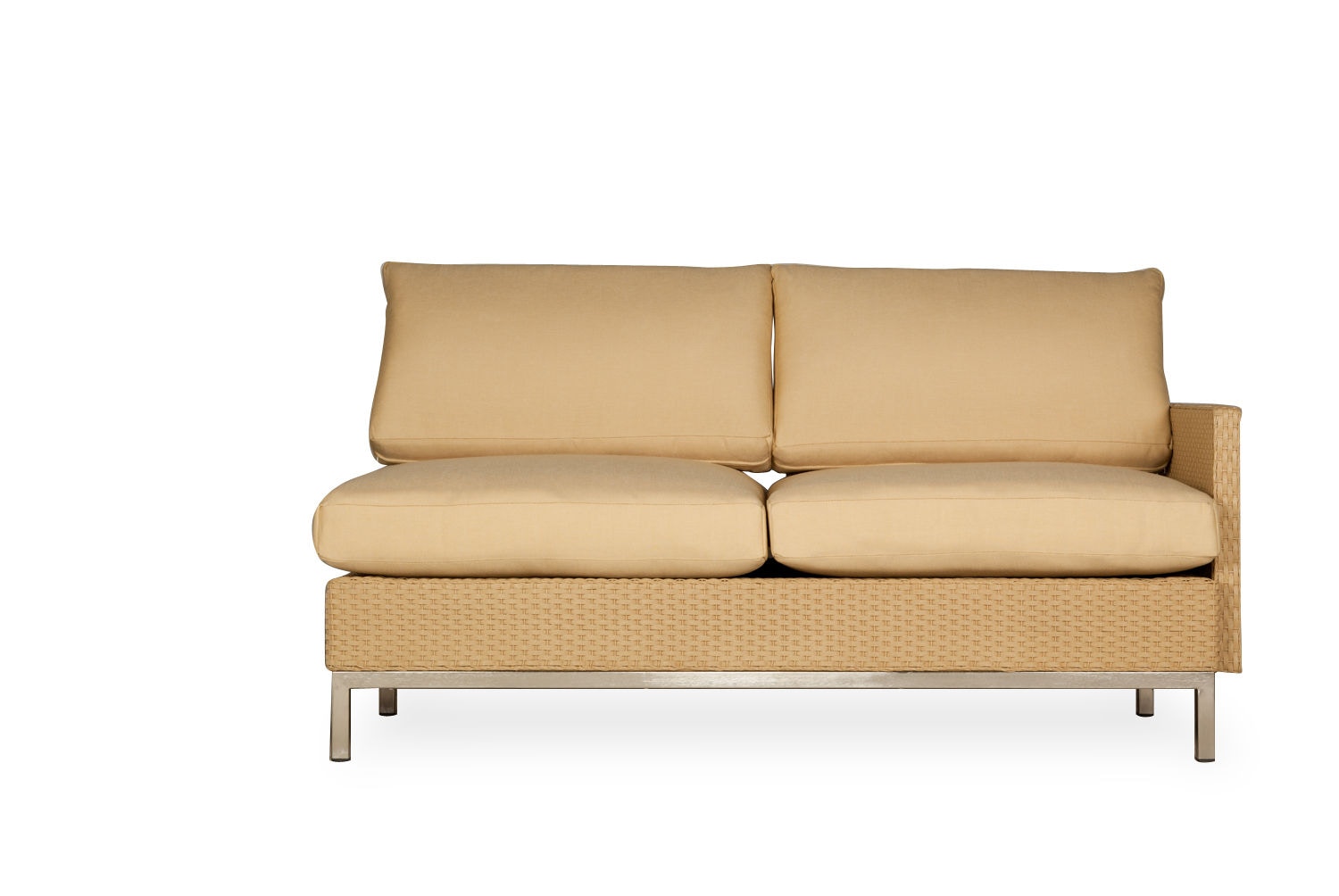 Lloyd Flanders Outdoor Furniture Elements Left Arm Settee with Loom Arm and Back 203048 Gorman s