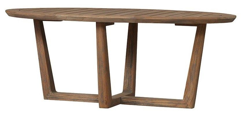 Lloyd Flanders 48 Inch Oval Sled Base Cocktail Table 286344