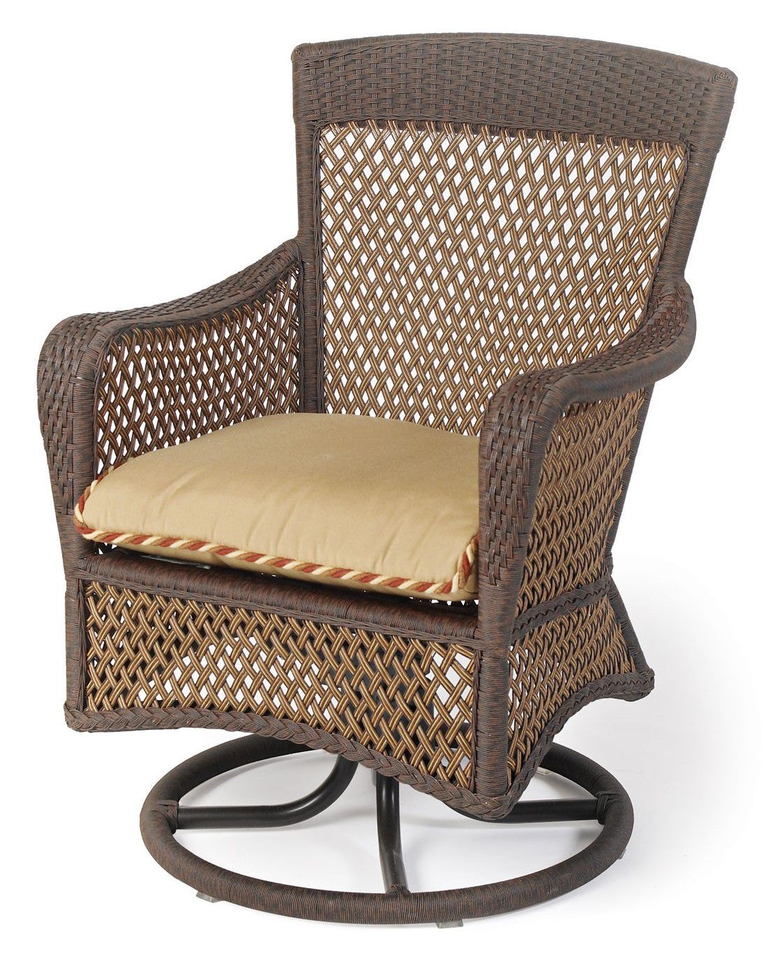 Lloyd Flanders Outdoor Patio Swivel Dining Arm Chair 71381