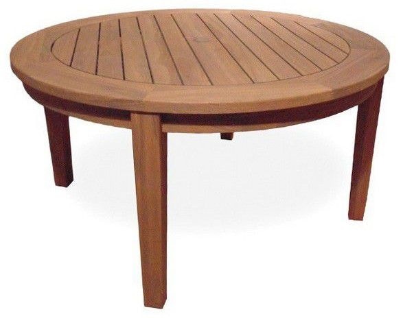 Lloyd Flanders Outdoor Furniture Teak 40" Round Tapered Leg Cocktail