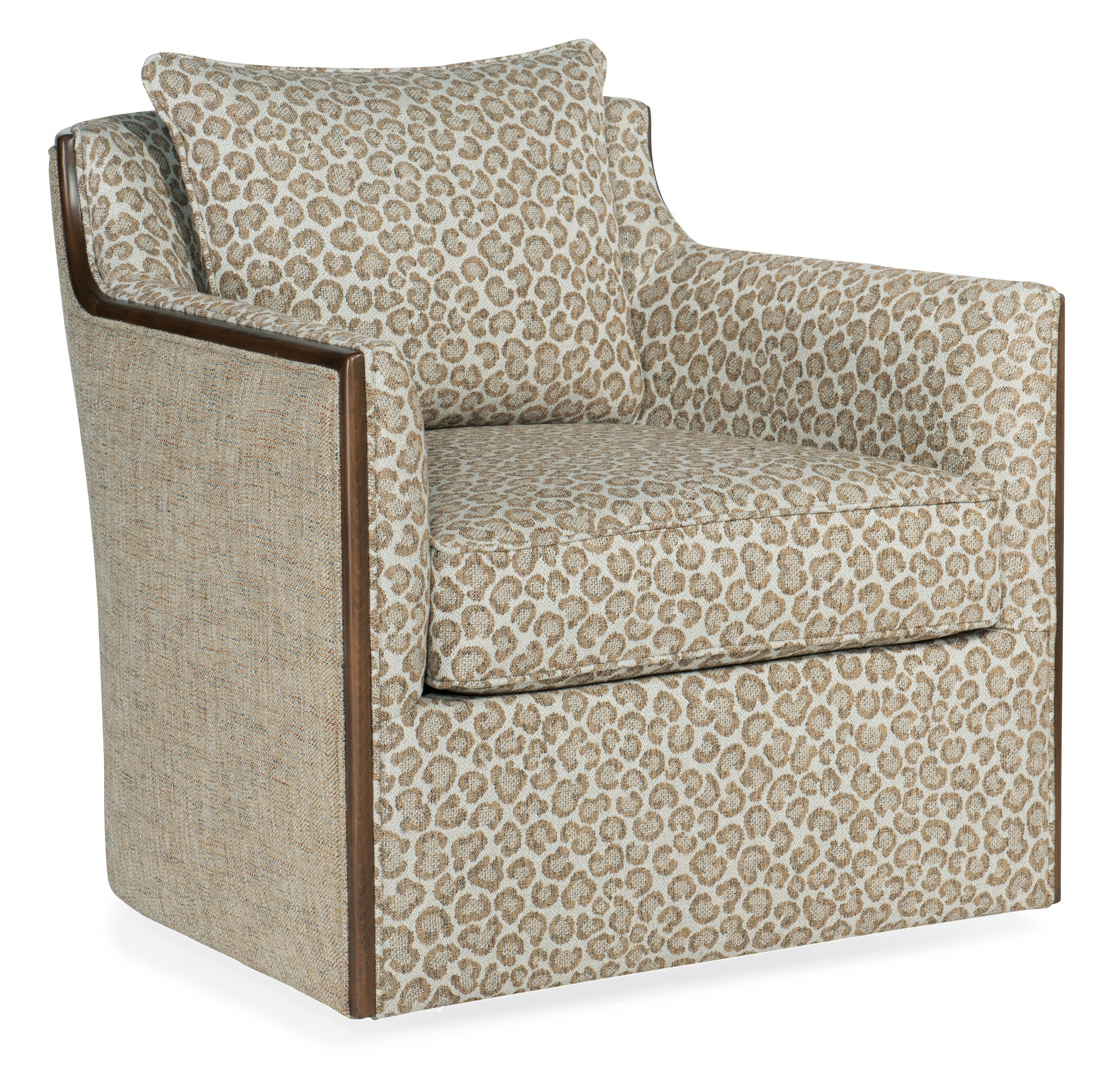 Sam Moore Living Room Oakley Exposed Wood Swivel Chair 4132 Toms Price Home