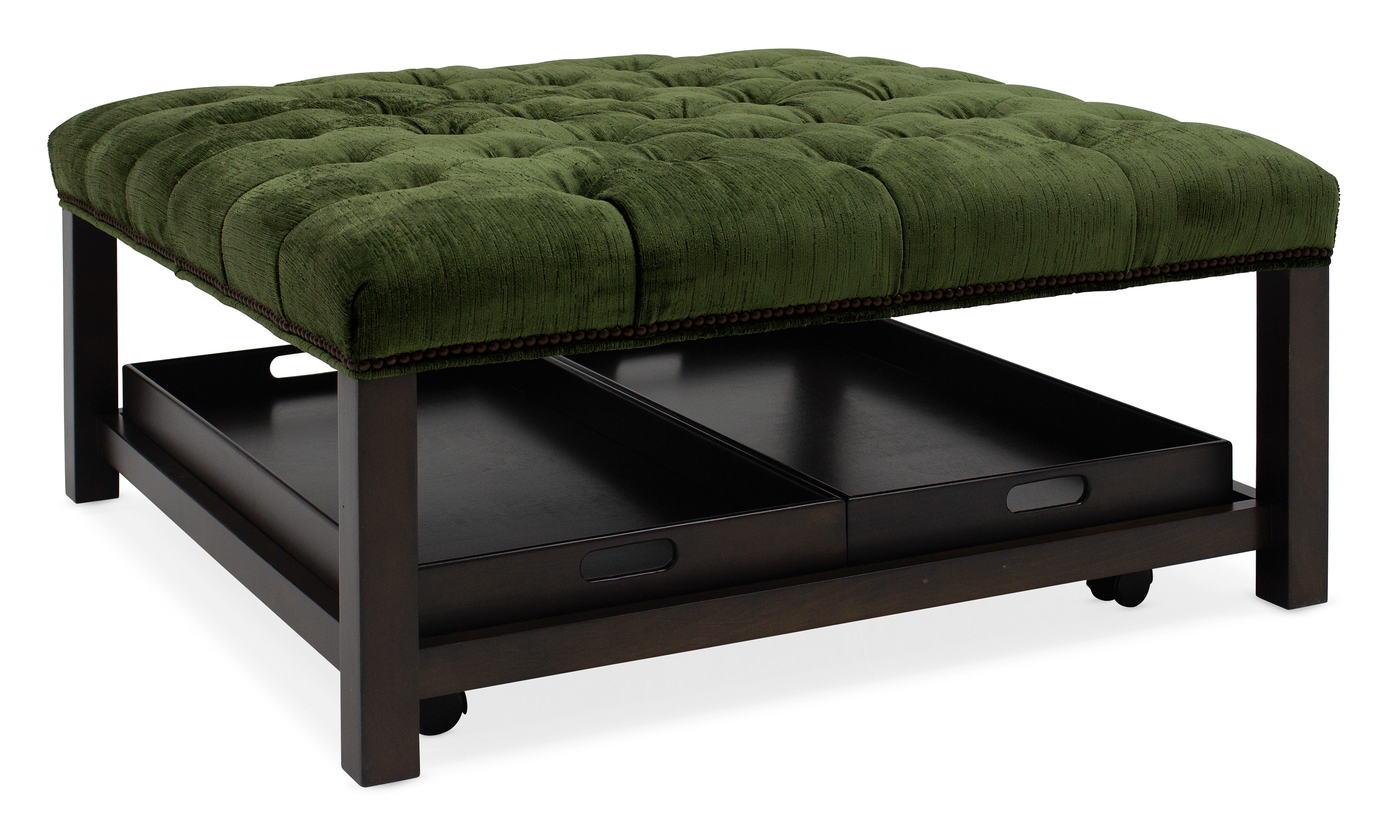 Custom tufted store ottoman