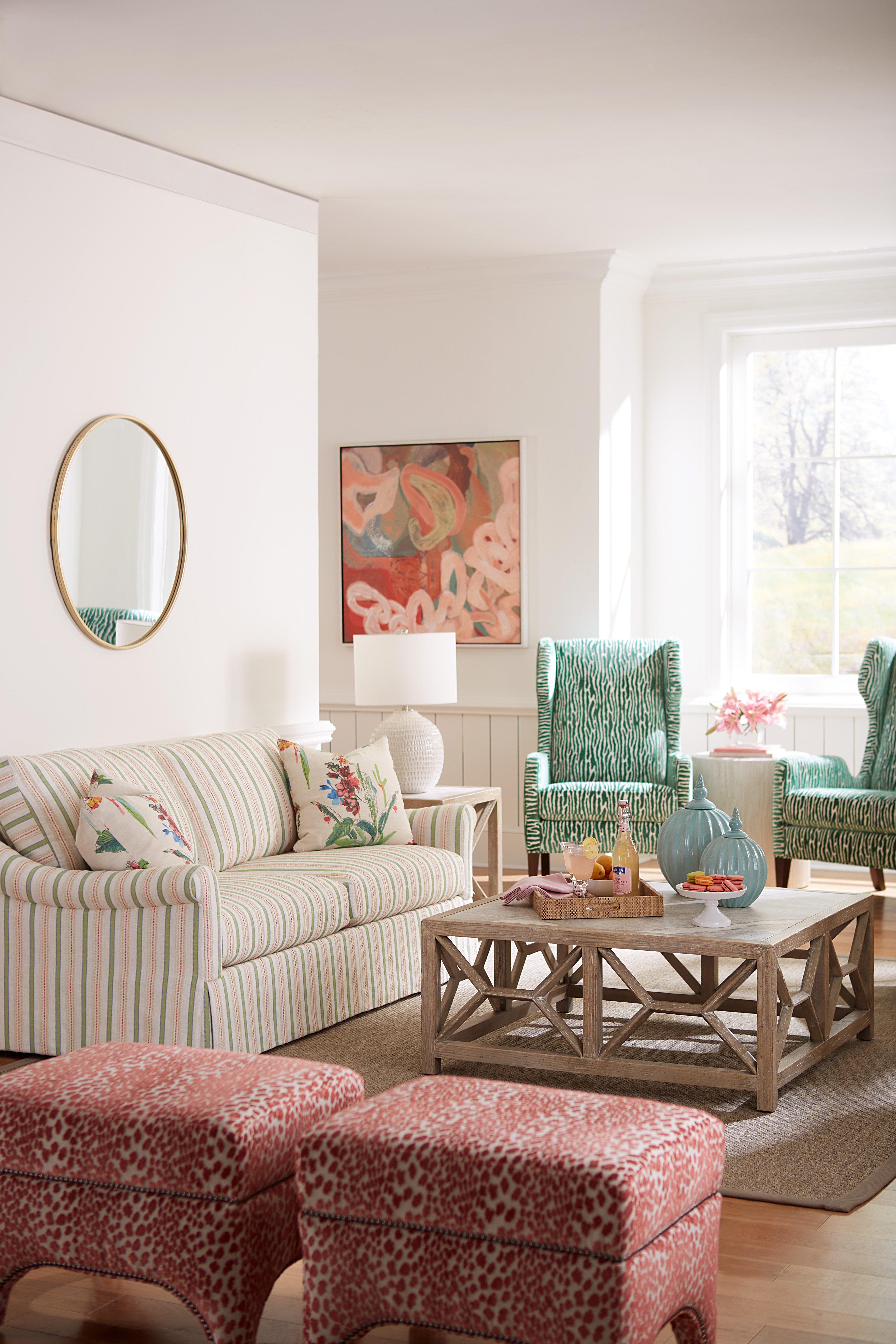 Sam Moore Emme Skirted Studio Sofa (Topstitch) SK31-001